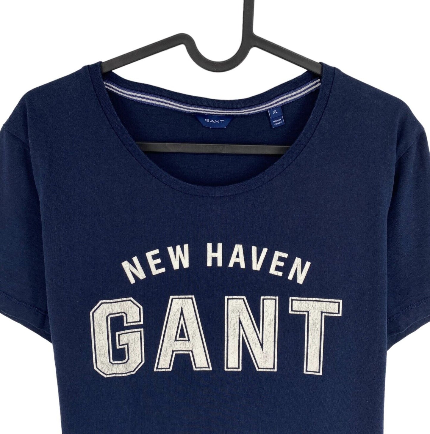 GANT Women Navy Blue Logo Crew Neck Short Sleeve T Shirt Size XL