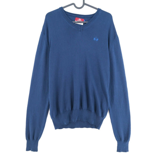 LA MARTINA Marineblauer Pullover mit Kleidungsstückfärbung, Größe M