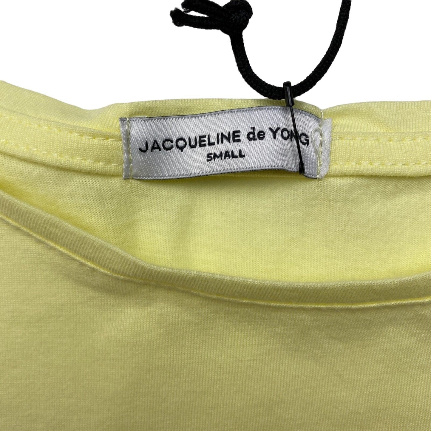 JACQUELINE de YONG Yellow 100% Cotton Short Sleeve Round Neck T-Shirt Top Size S