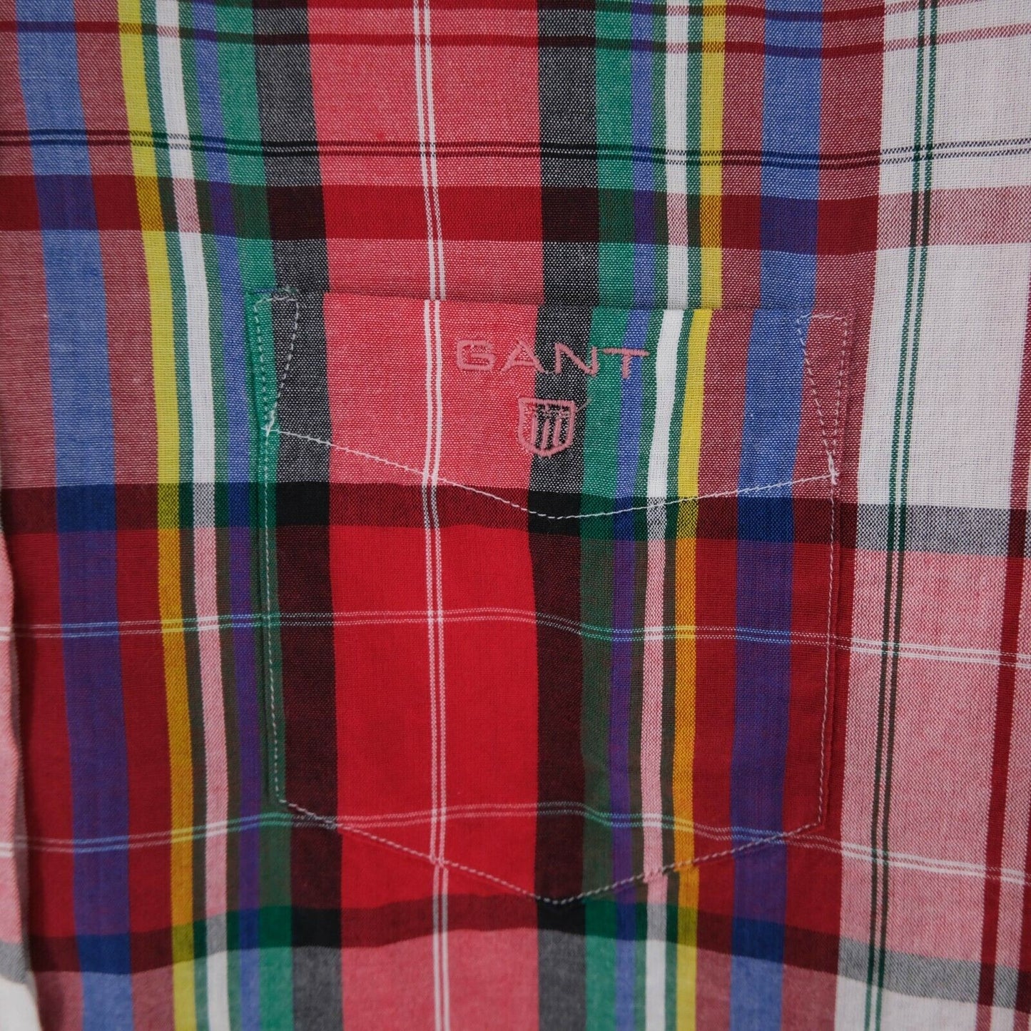 GANT Red Madras B Shirt Size EU 34 UK 8 US 4