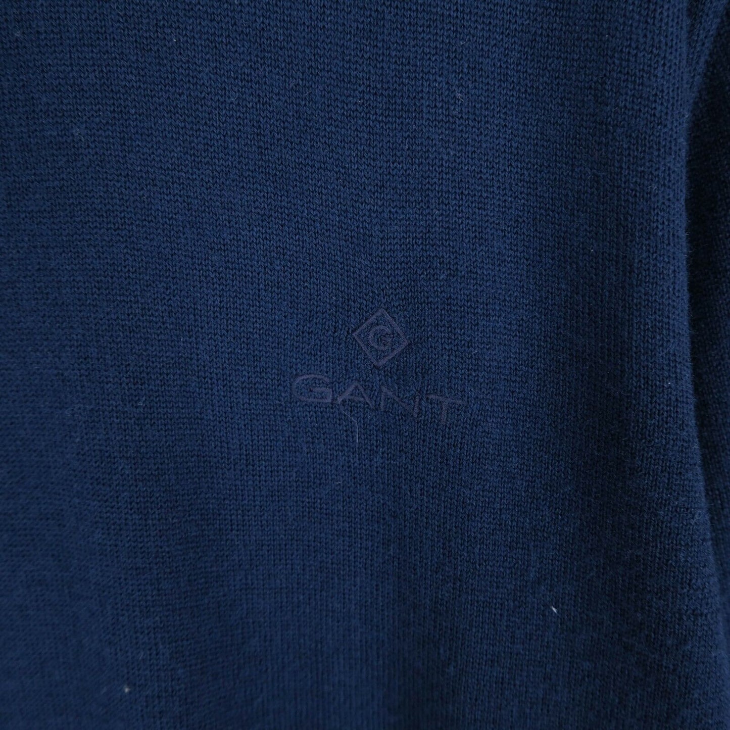 GANT Bleu Marine Col Rond 100% Laine Pull Pull Taille M