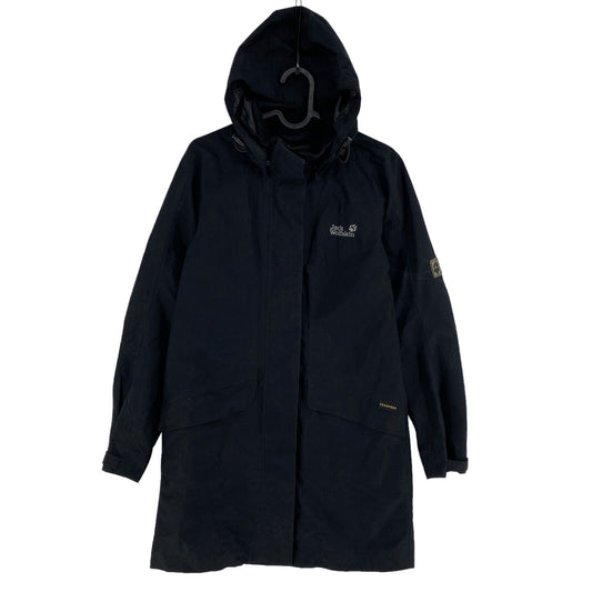 Jack Wolfskin Texapore Black Hooded Parka Jacket Coat Size XS