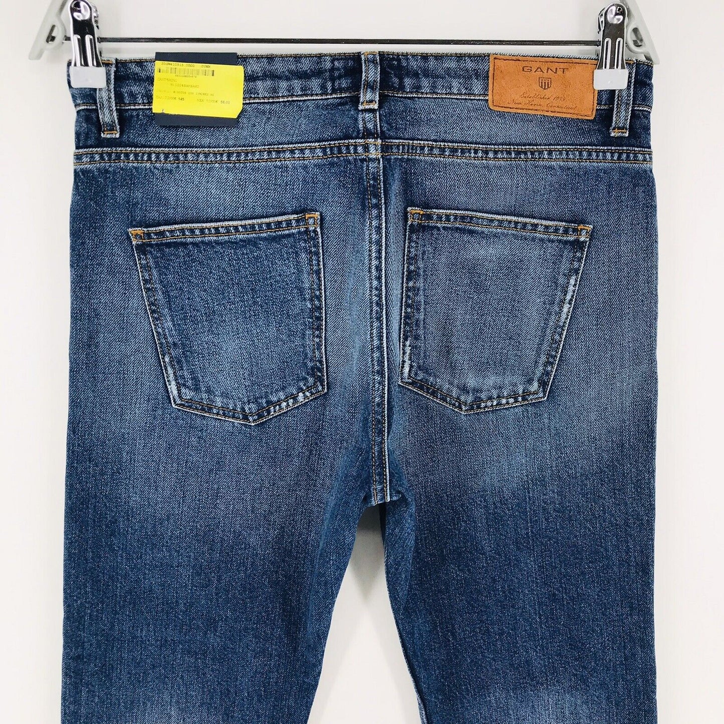 €145 GANT Women Blue Regular Straight Fit Distressed Ripped Cropped Jeans W27