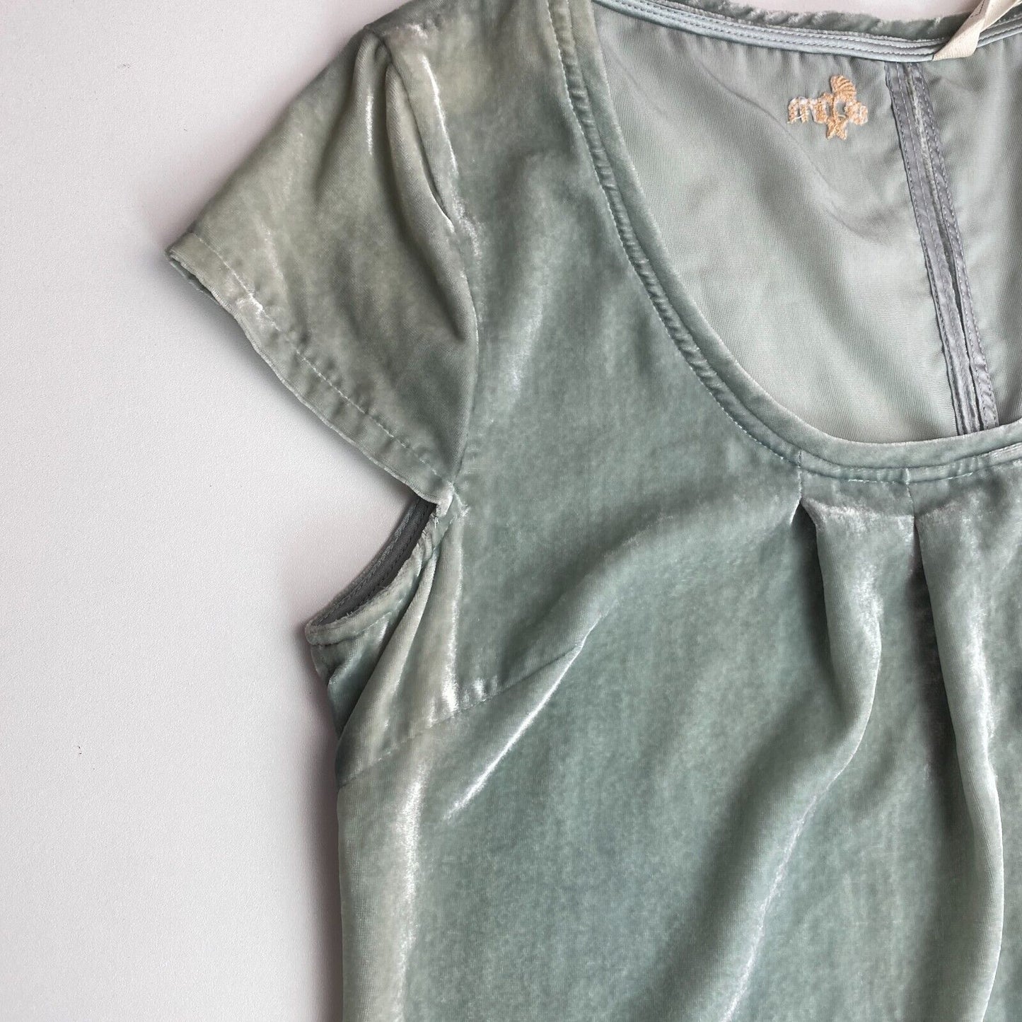 ODD MOLLY Women Light Green Absolute Velour Dress Size 1 / S