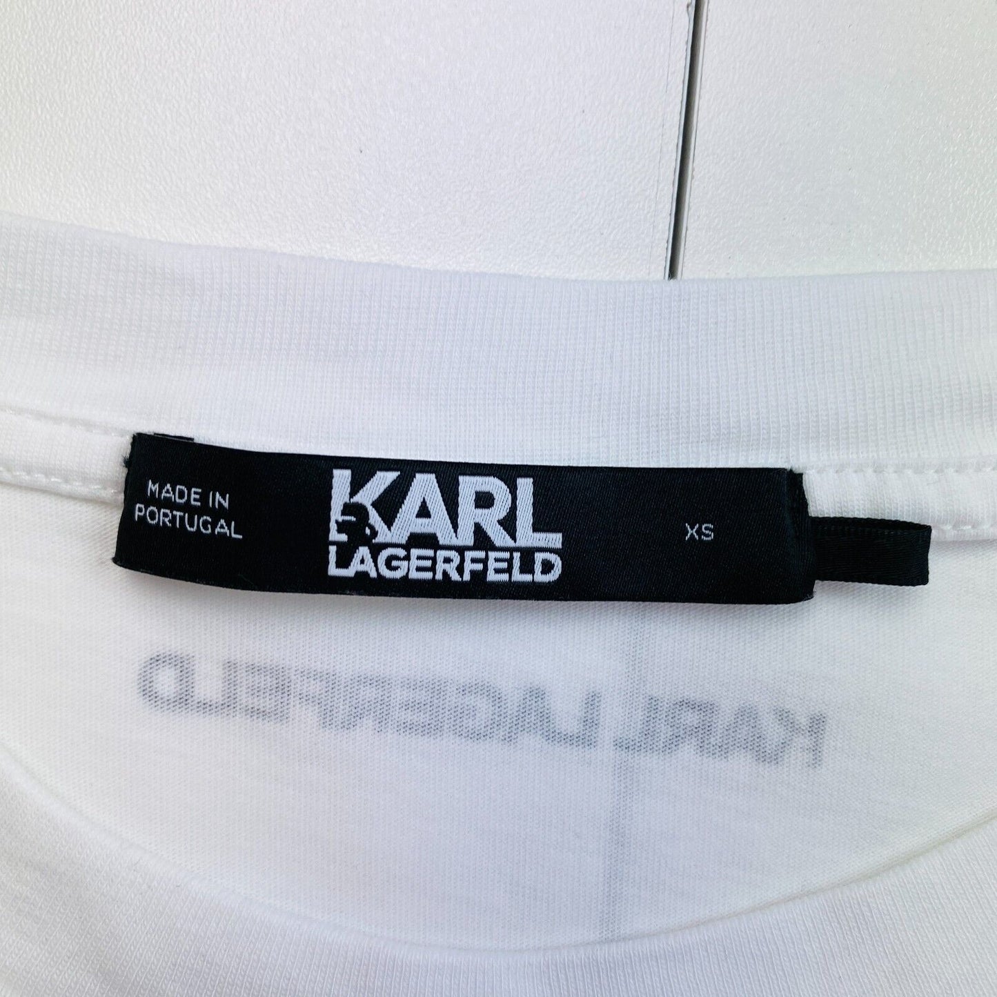 KARL LAGERFELD Unisex White Mini Karl Hero Crew Neck T Shirt Size XS