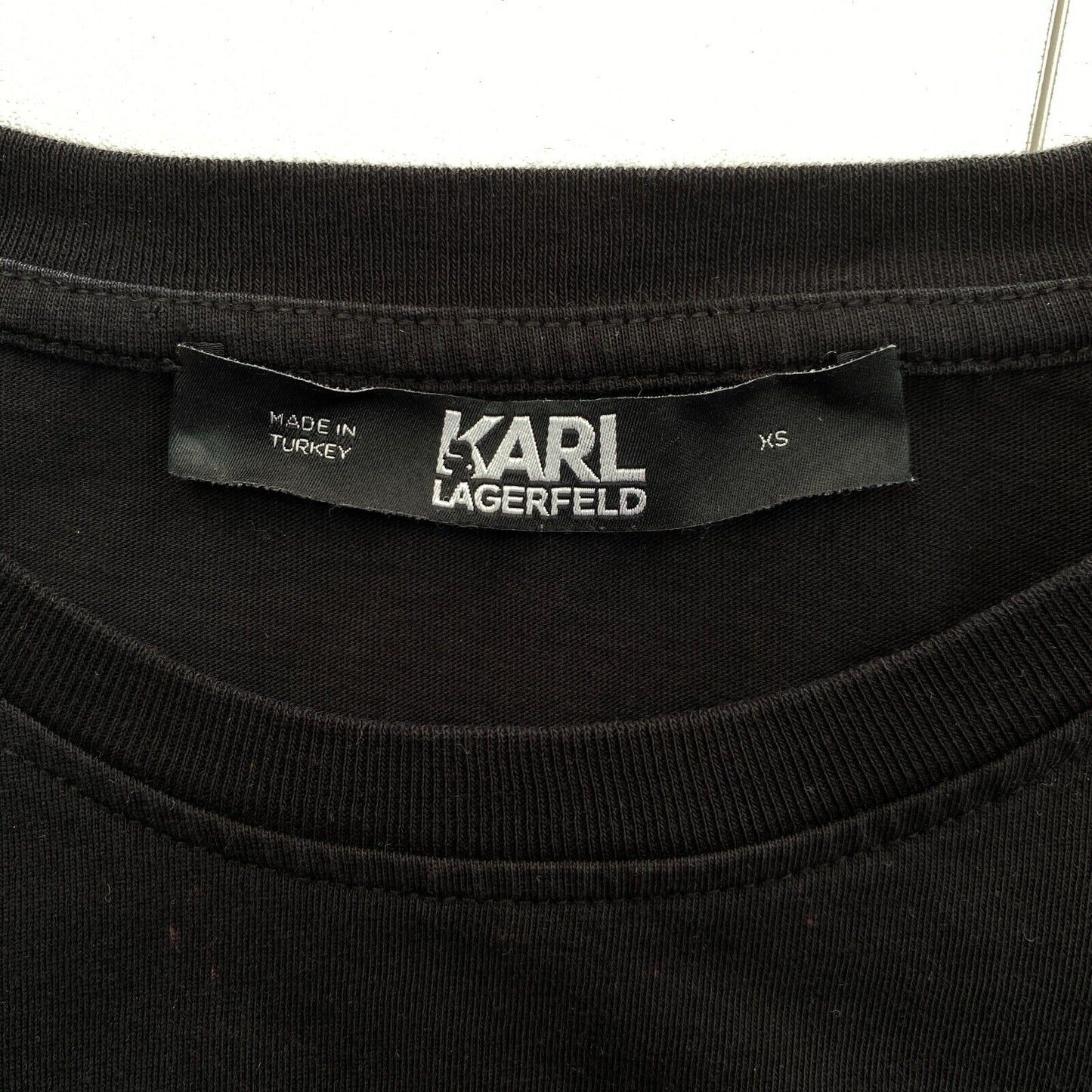 Karl Lagerfeld Black Legend Logo Crew Neck T Shirt Size XS