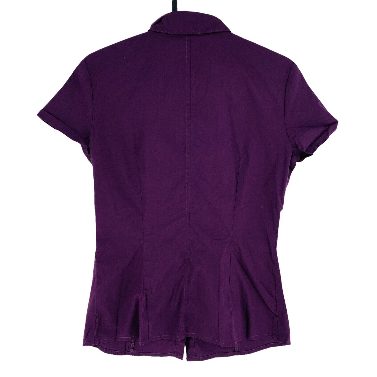 SISLEY Dark Purple Cotton Blend Short Sleeves Shirt Size S