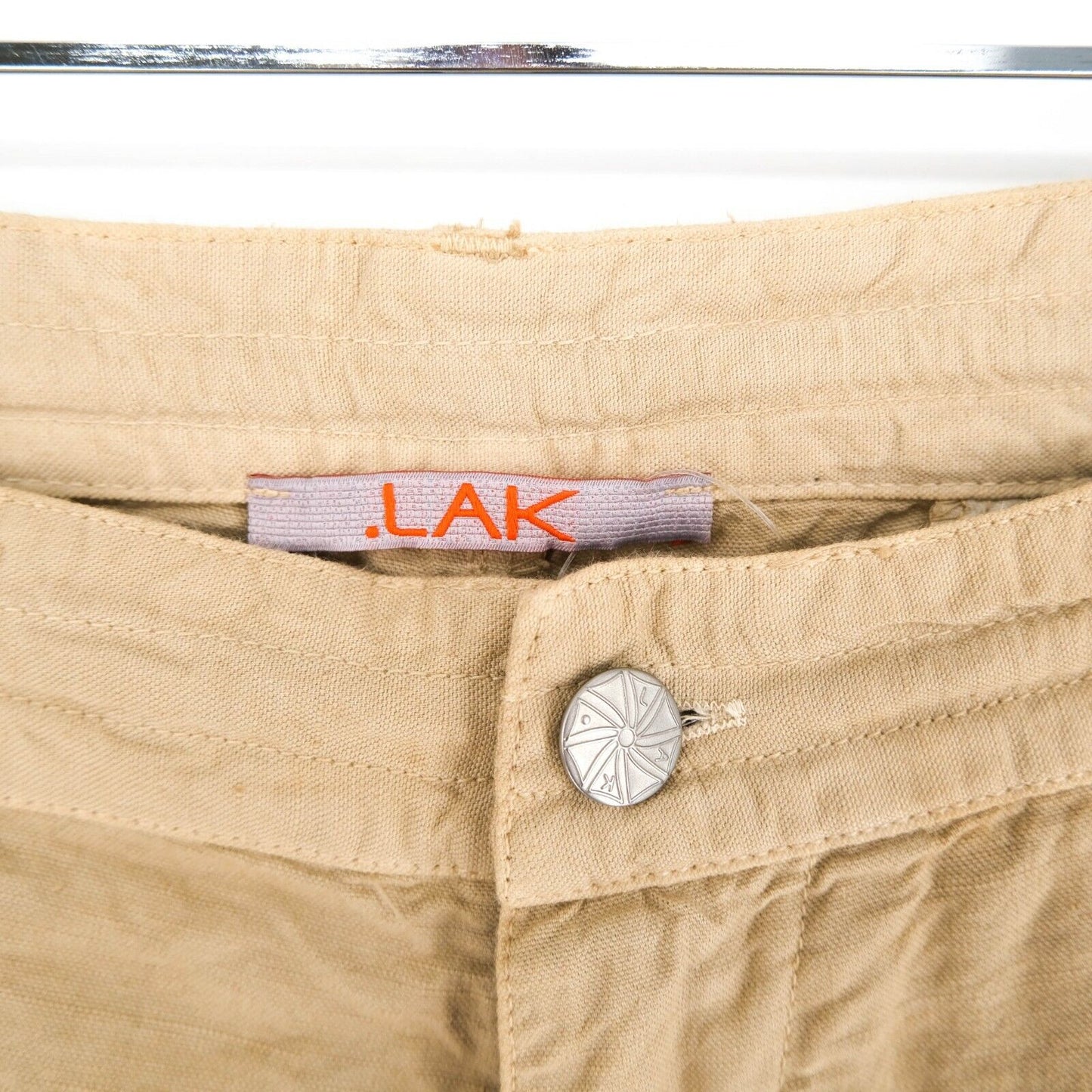 LAK Short cargo en mélange de lin et coton marron clair Taille 46 52