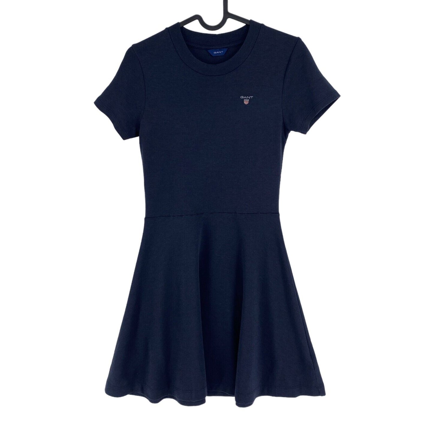 GANT Girls Navy Blue Short Sleeves Crew Neck Flared Dress Size 15 Years 170 cm