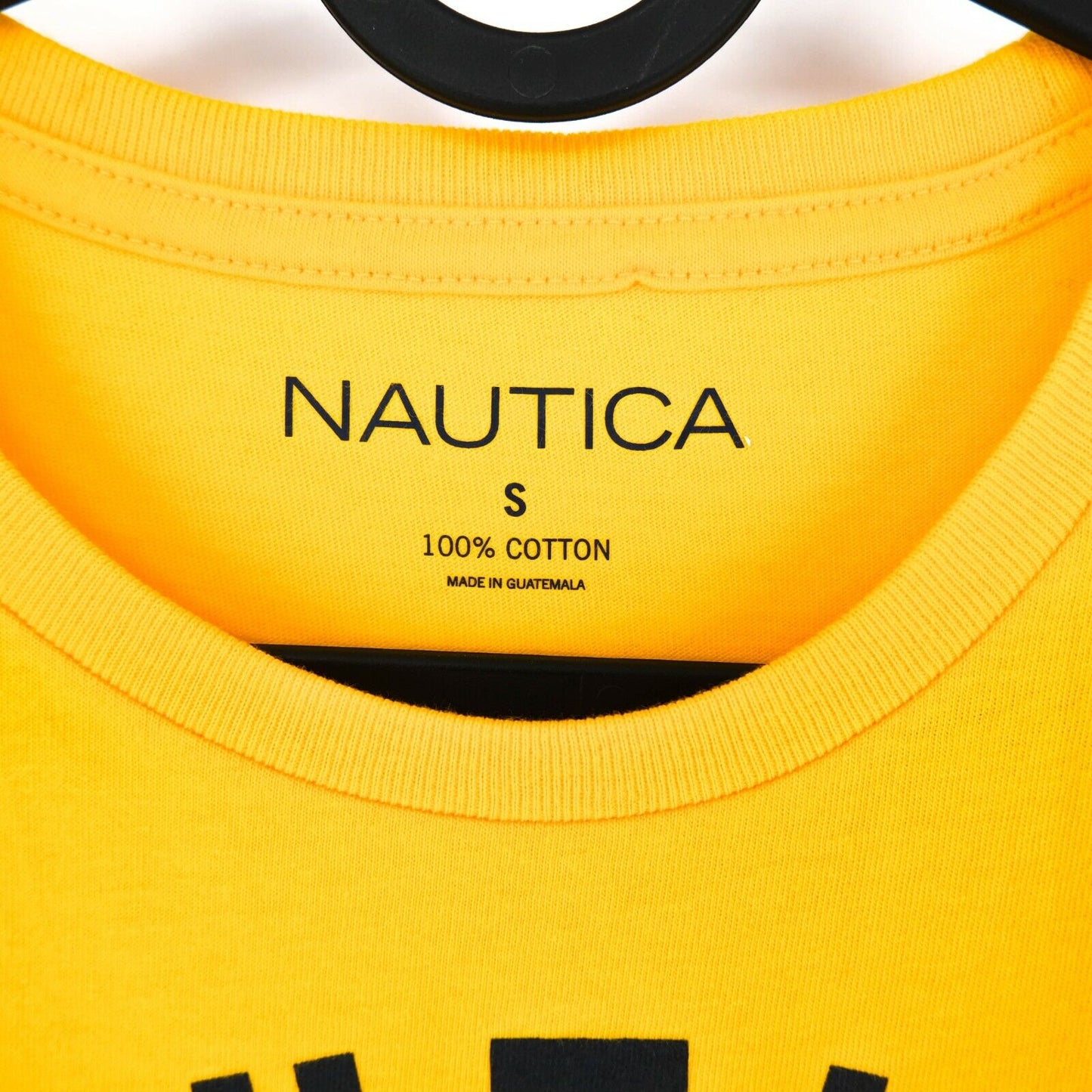 NAUTICA Yellow Graphic Print Crew Neck Top T Shirt Size S