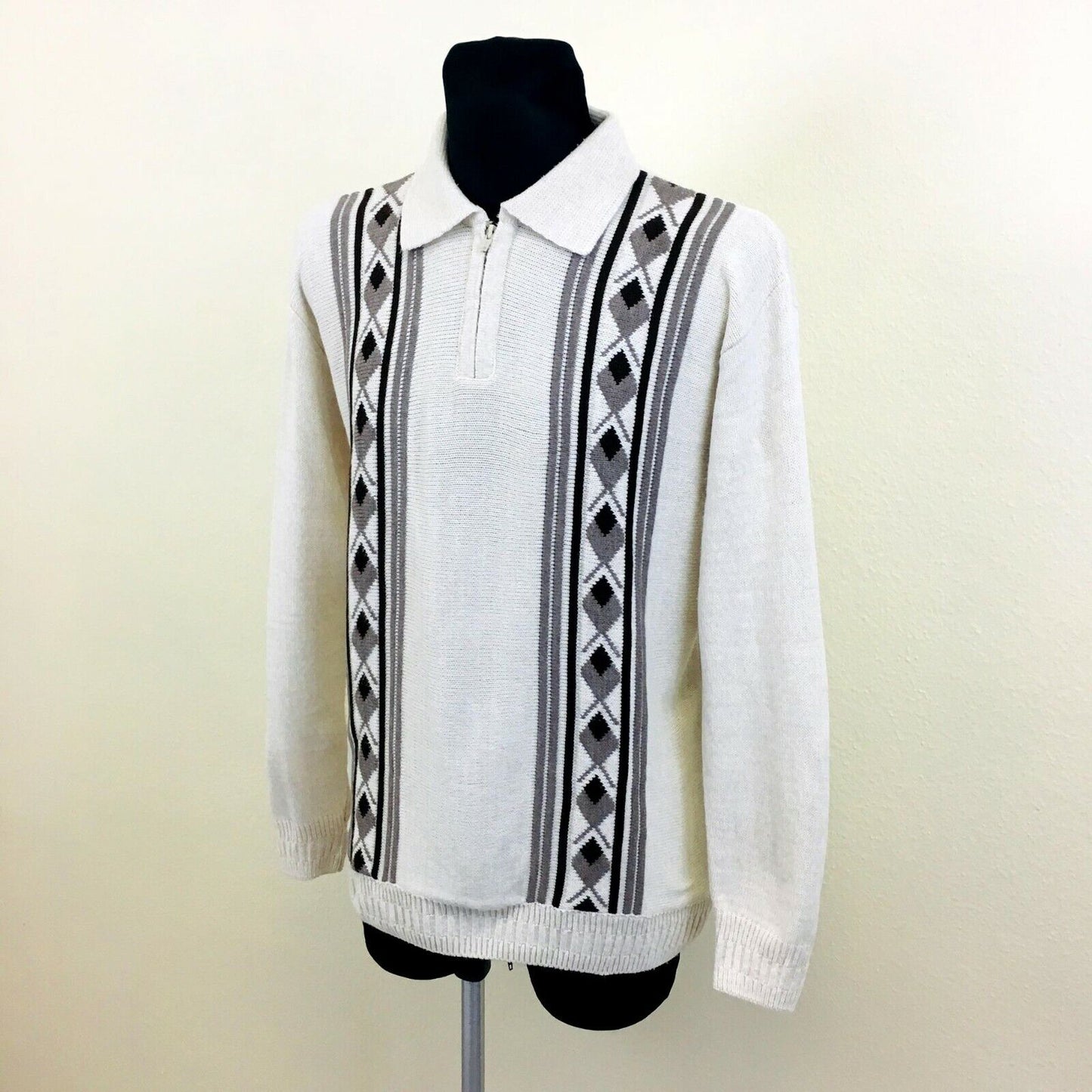 Sonne Cosby Vintage Retro 90s White Sweater Jumper Size XL