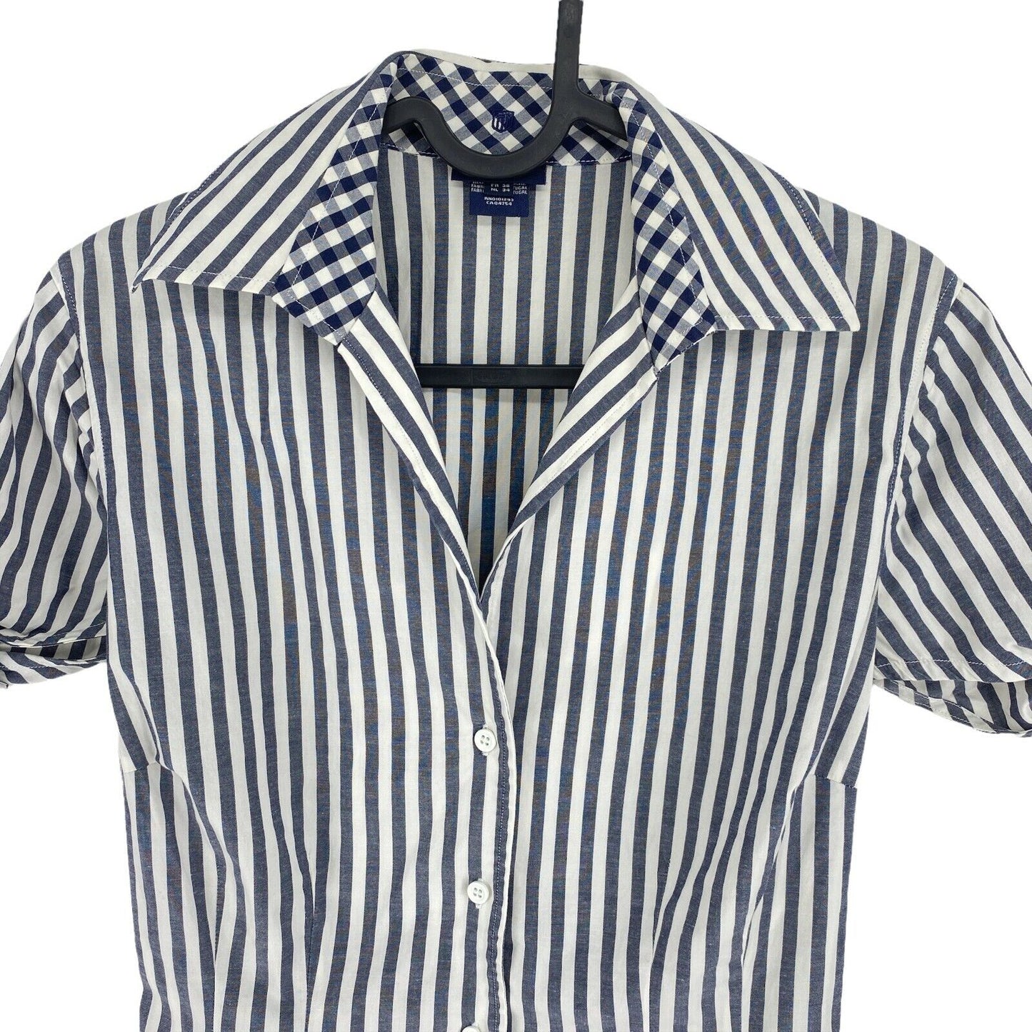 GANT Blue Striped Short Sleeves Shirt Size EU 34 UK 8 US 4