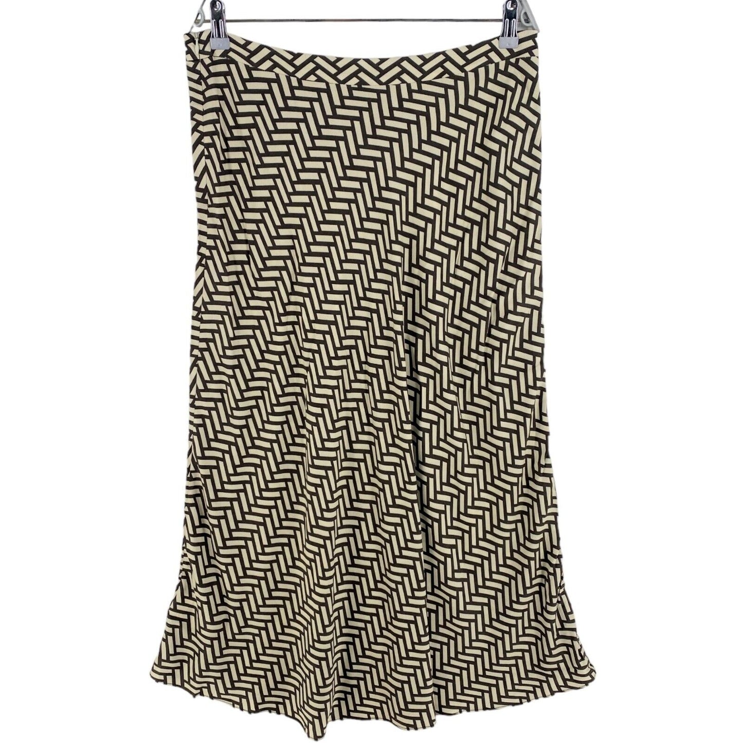 RRP €164 GANT Brown Geometric A Line Skirt Size EU 40 UK 12 US 10