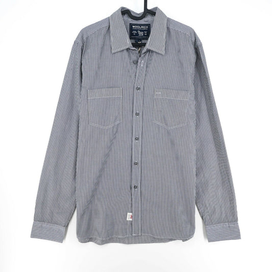 WOOLRICH Blue Striped New Classic Shirt Size L XL