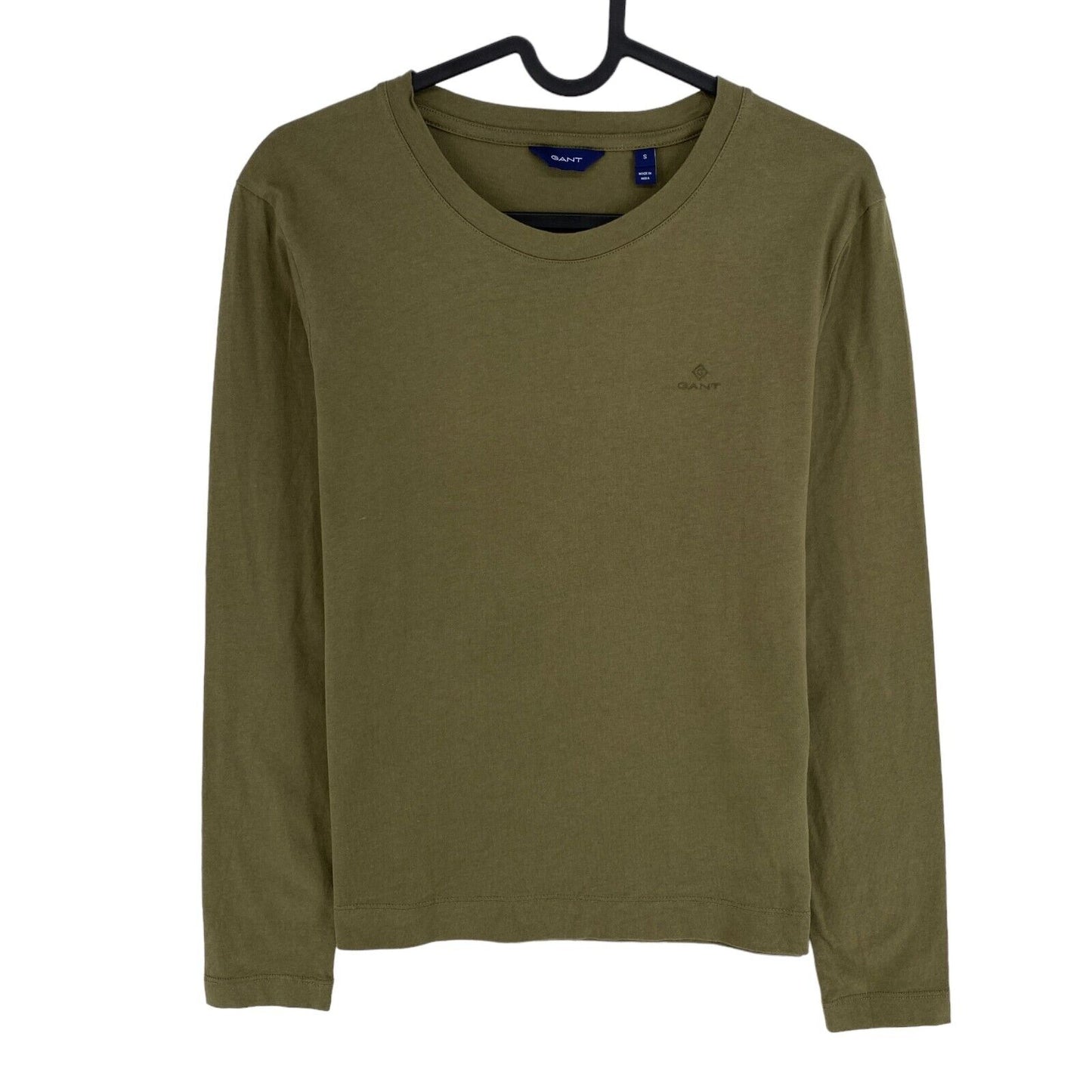 GANT T-shirt à manches longues et col rond Icon G vert foncé taille S