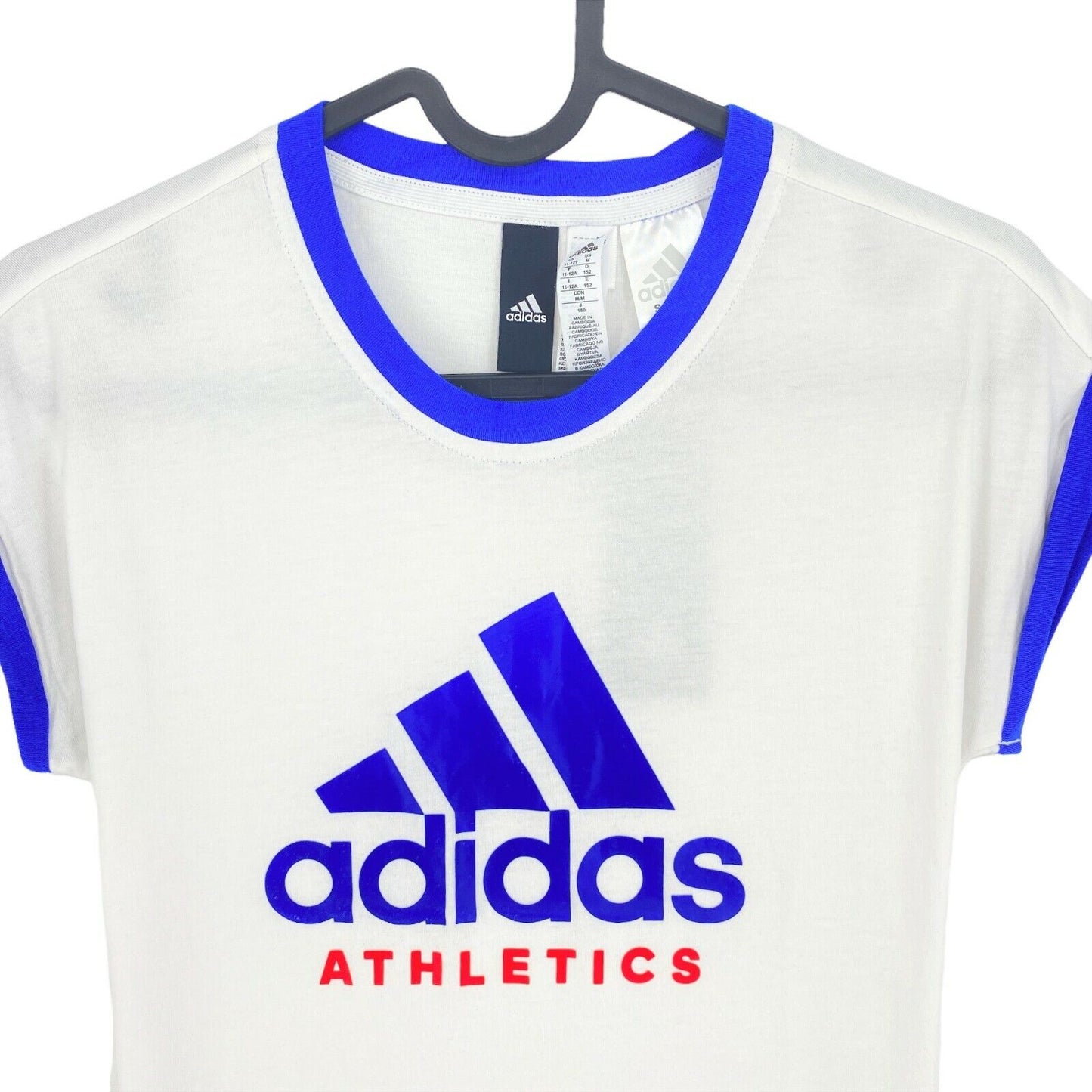 Adidas Sport T-Shirt mit Rundhalsausschnitt, weiß, Größe 11–12 Jahre