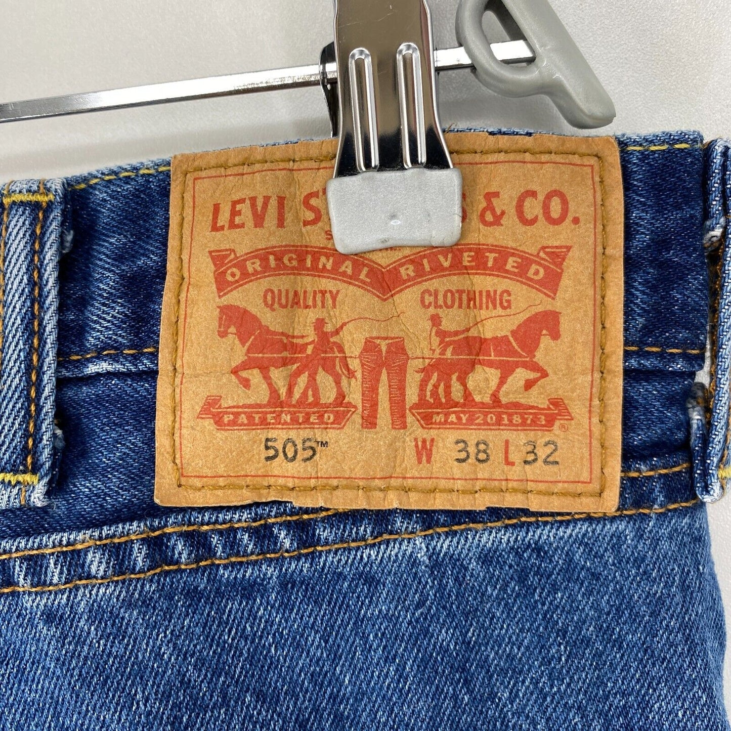 Levi's 505 Blue Regular Straight Fit Jeans W38 L32