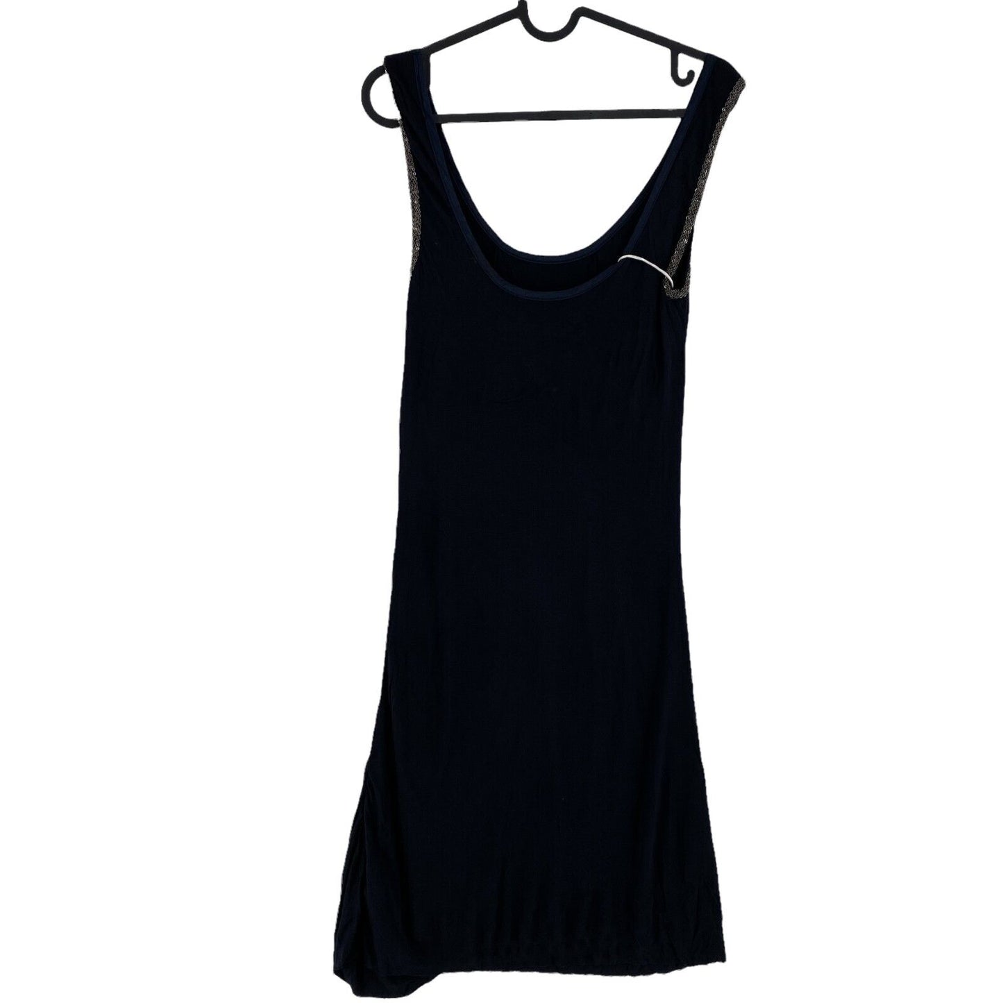 RPR €111 Pepe Jeans Black Silk Blend Round Neck Sleeveless Shift Dress Size XS