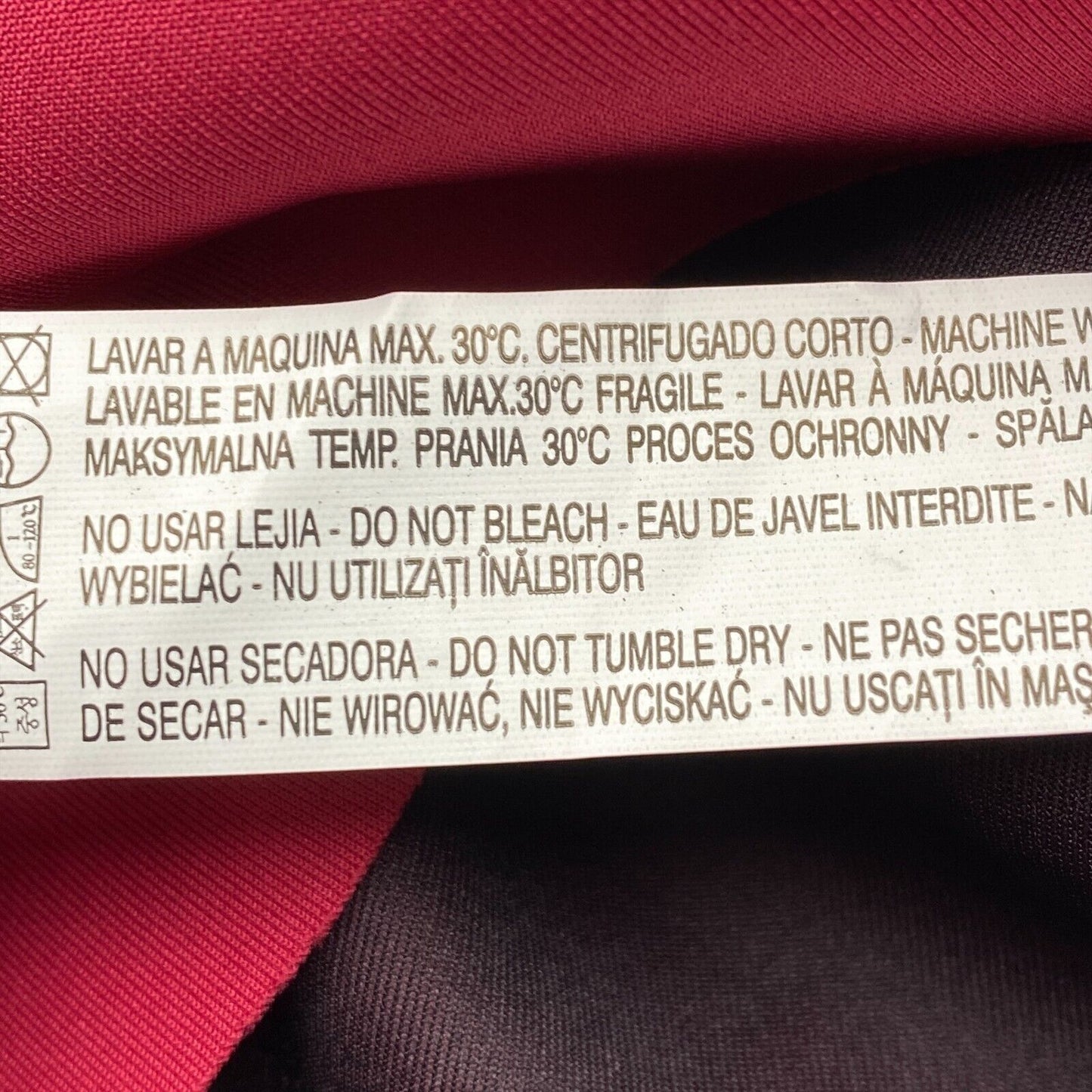 BERSHKA Jupe courte évasée à volants rouge vin foncé taille L