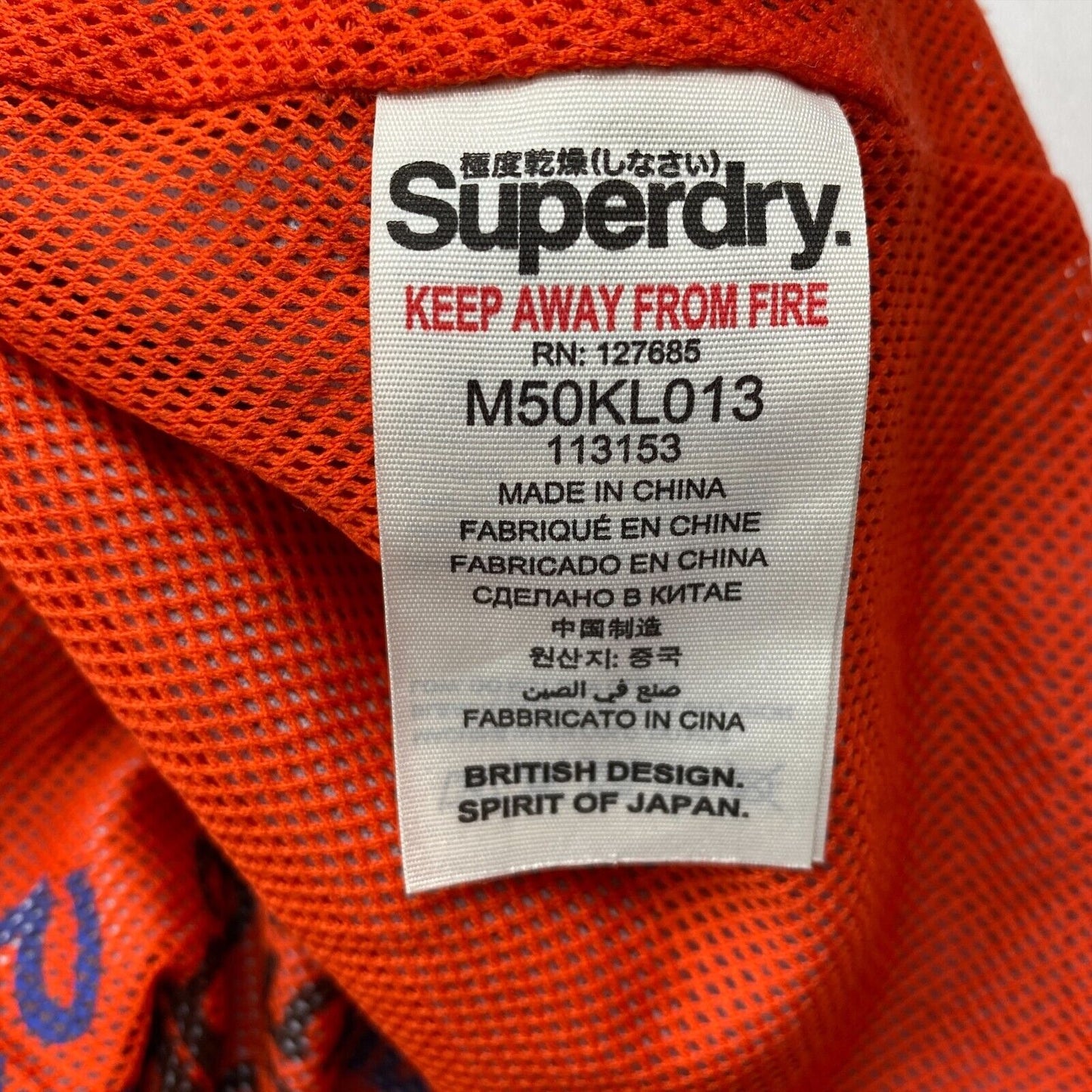 SUPERDRY Original Windcheater Marineblaue Jacke Größe S