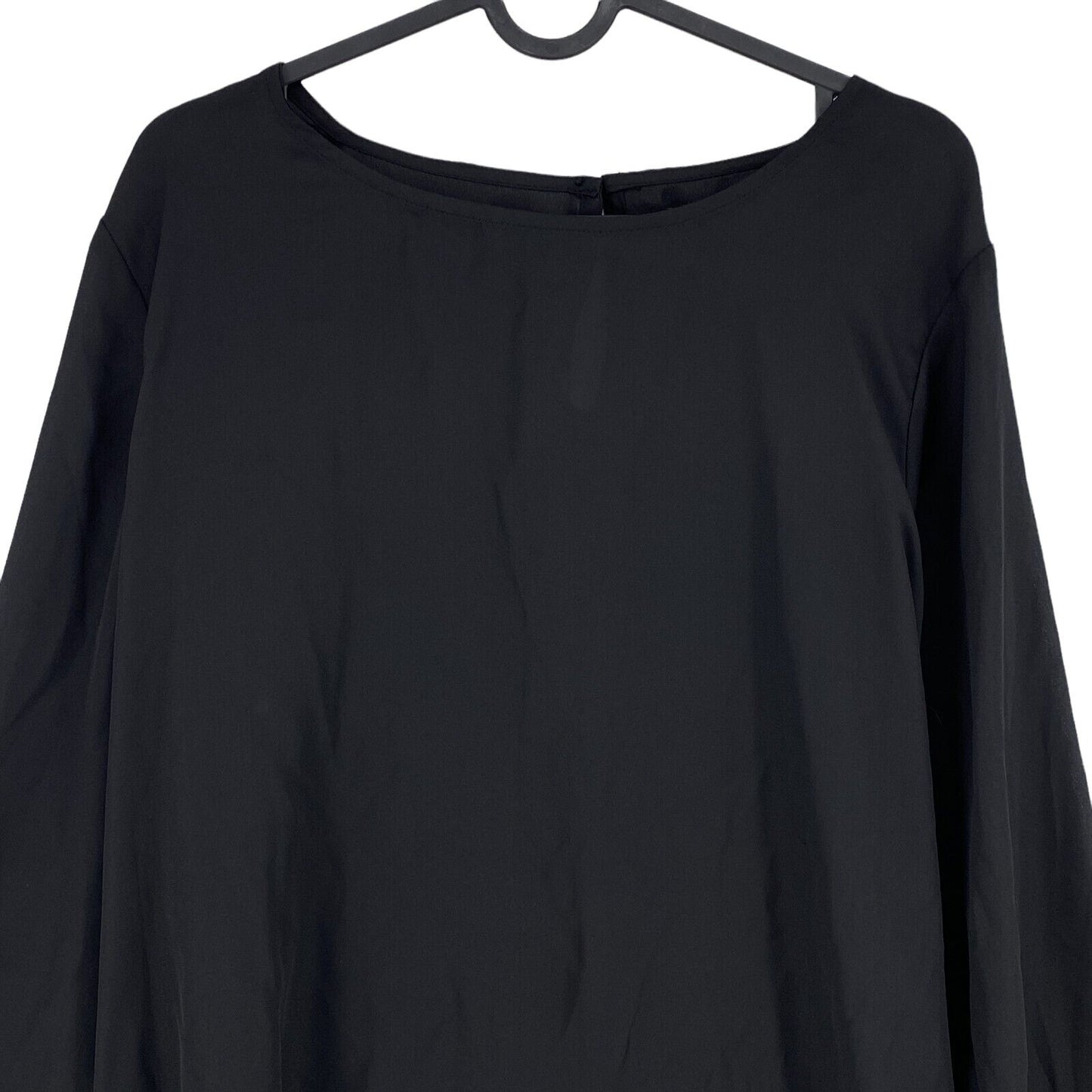 EDUCE Broda Black Sheer Long Sleeve Round Neck Top Blouse Size L