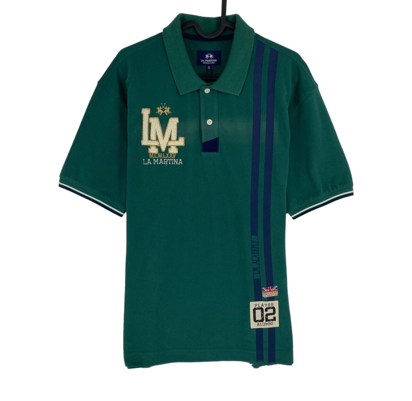 LA MARTINA Men Dark Green SS Regular Fit Polo Shirt Size XL