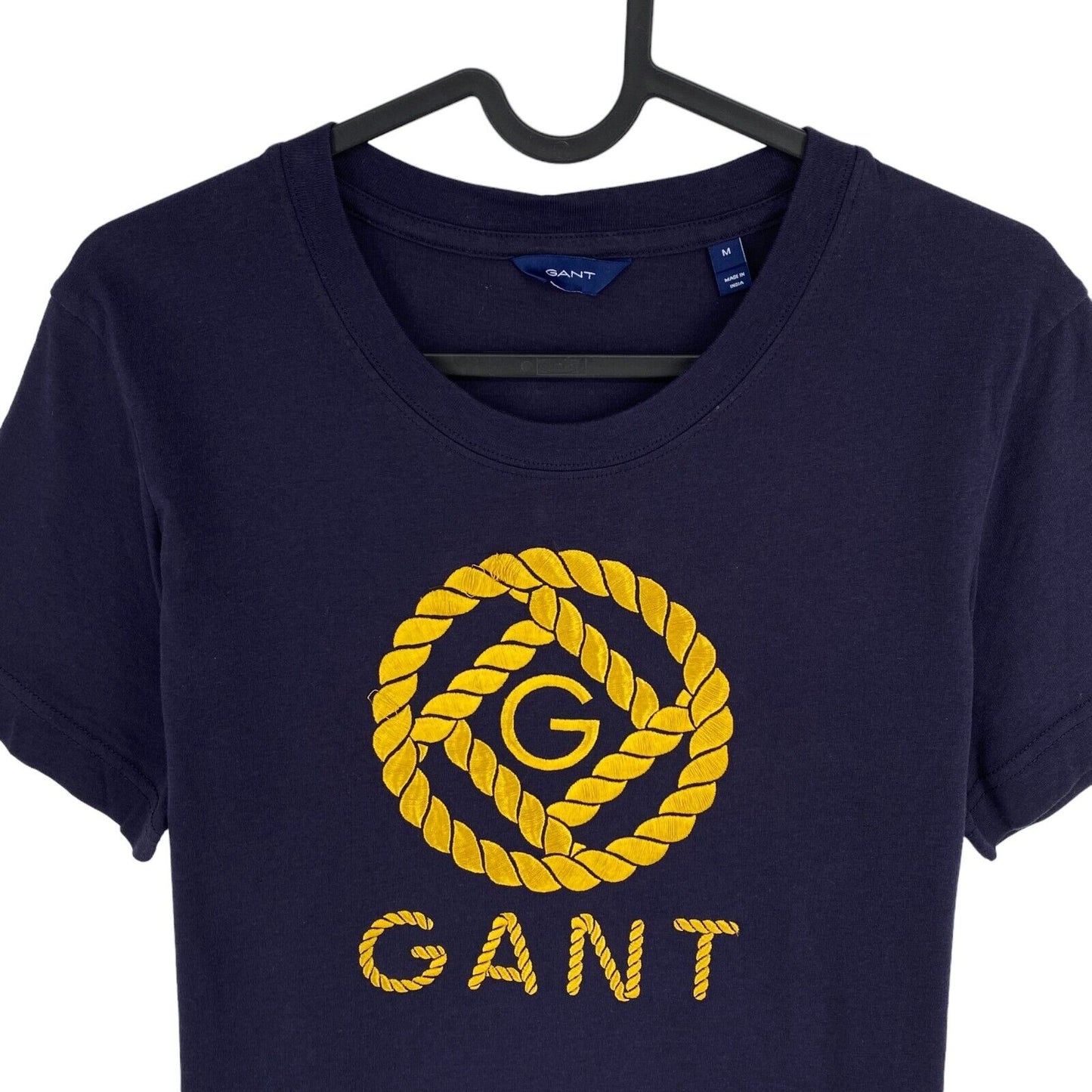 GANT Women Navy Blue Rope Icon Crew Neck Short Sleeves T Shirt Size M