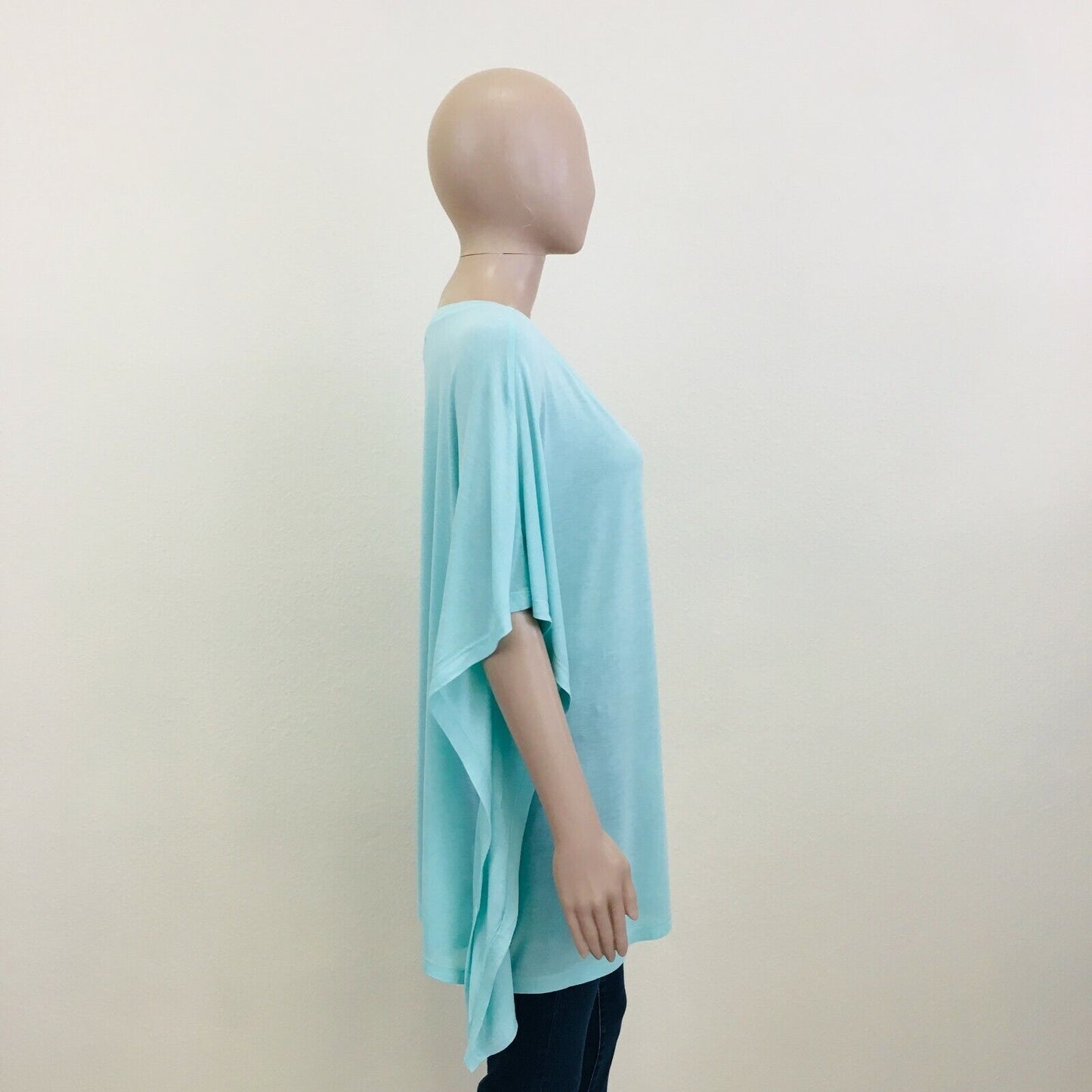 ZARA Blue Loose Fit Viscose T Shirt Top Blouse Size M