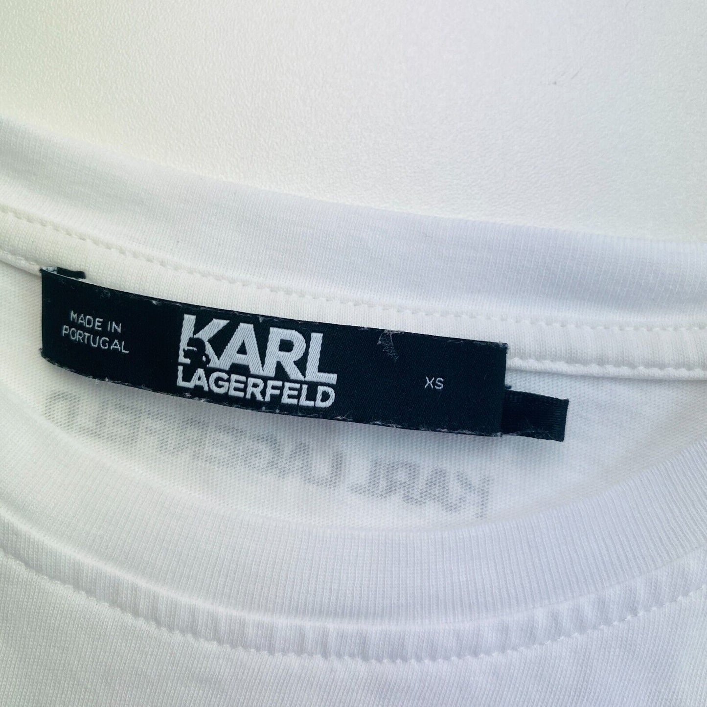 Karl Lagerfeld White Ikonik Karl Outline Crew Neck T Shirt Size XS