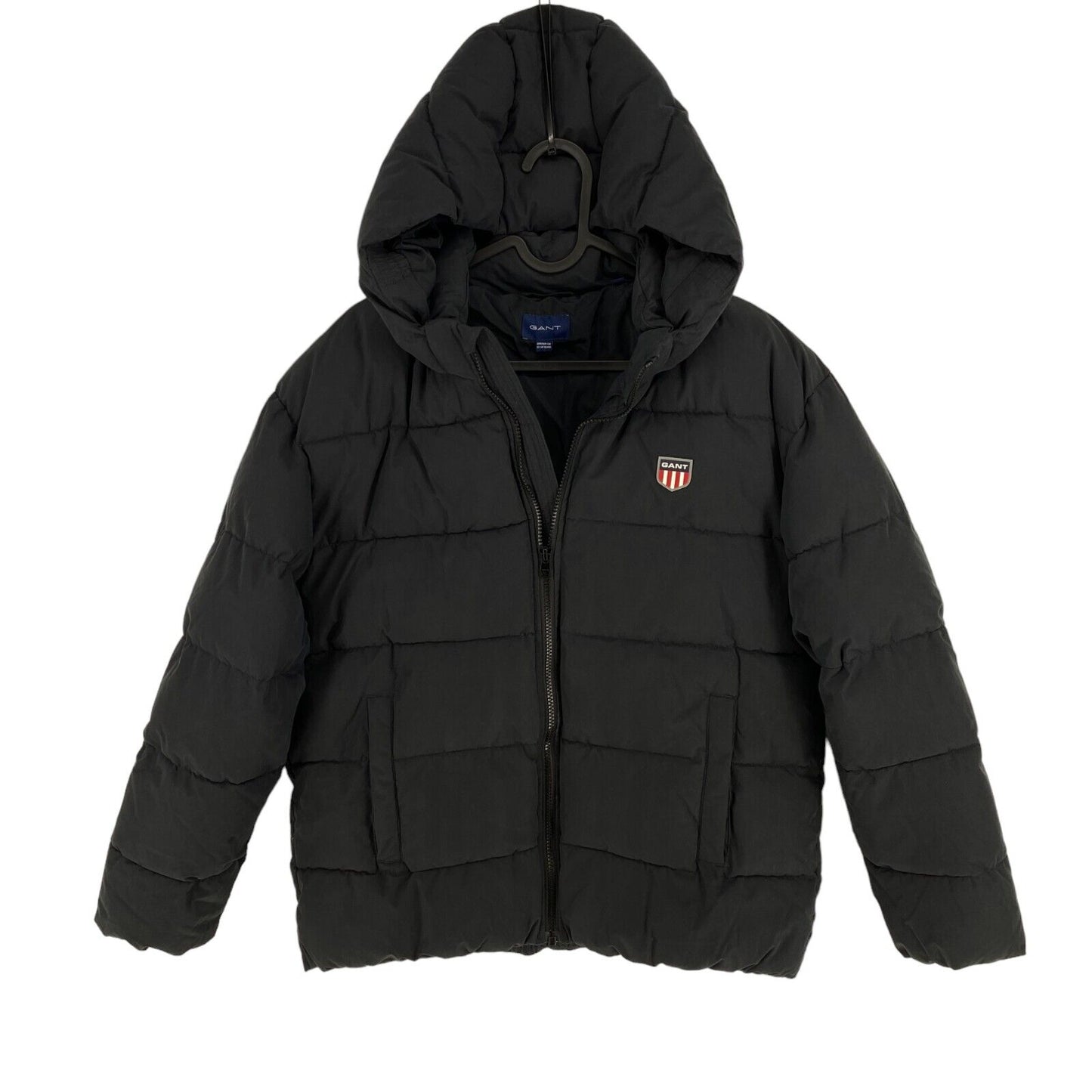 GANT Veste à capuche rembourrée noire Retro Shield pour garçon Taille 13-14 ans 158/164 cm