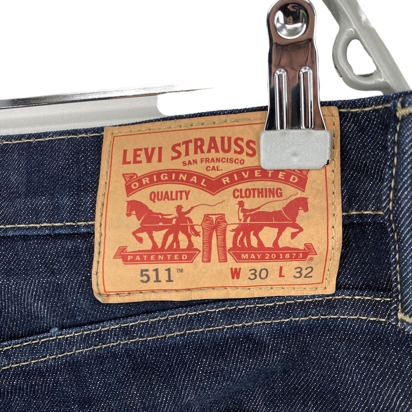 Levi's 511 Dunkelblaue Stretch-Jeans in Slim Fit, W30 L32