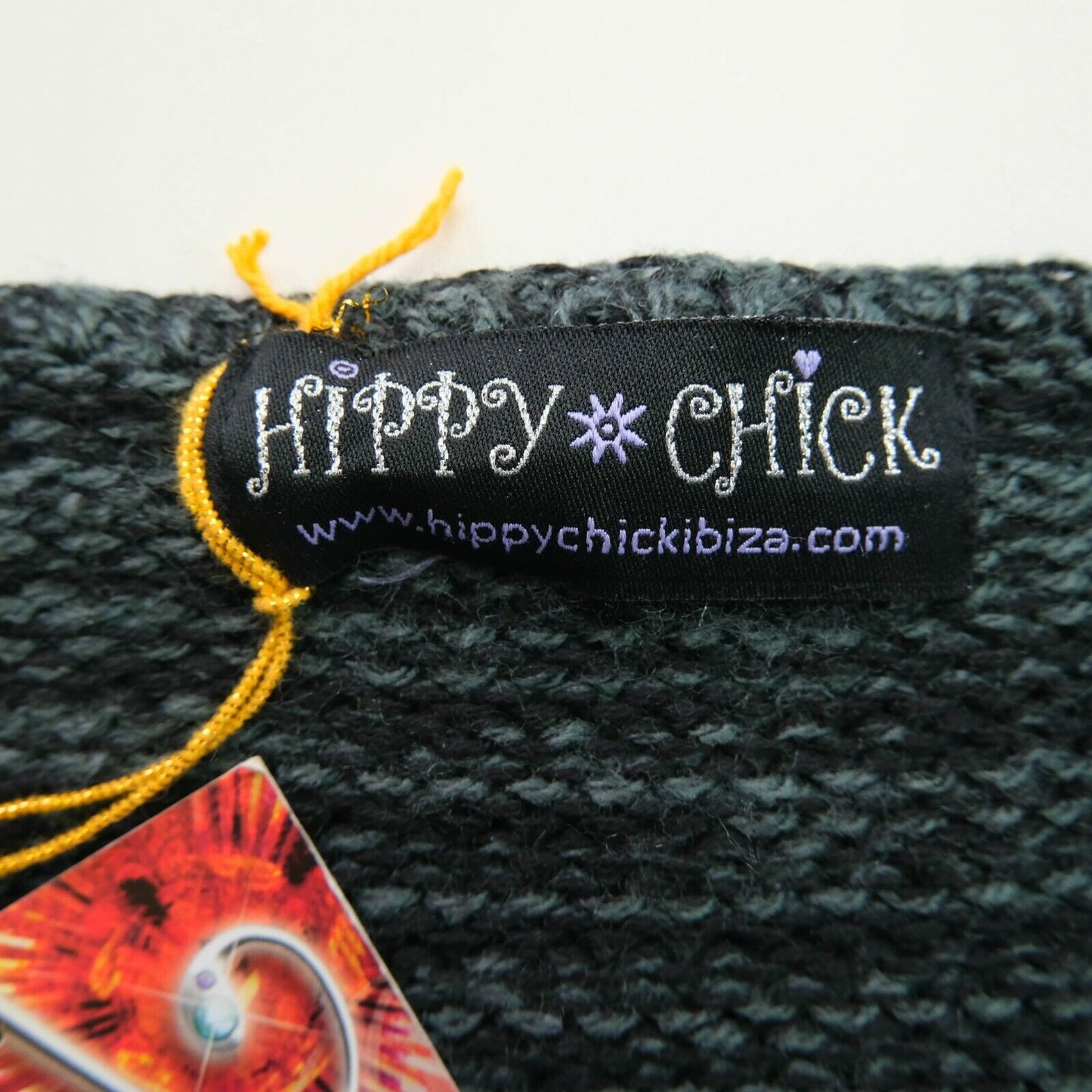 HIPPY CHICK Dark Grey V Neck Cardigan Sweater Size M