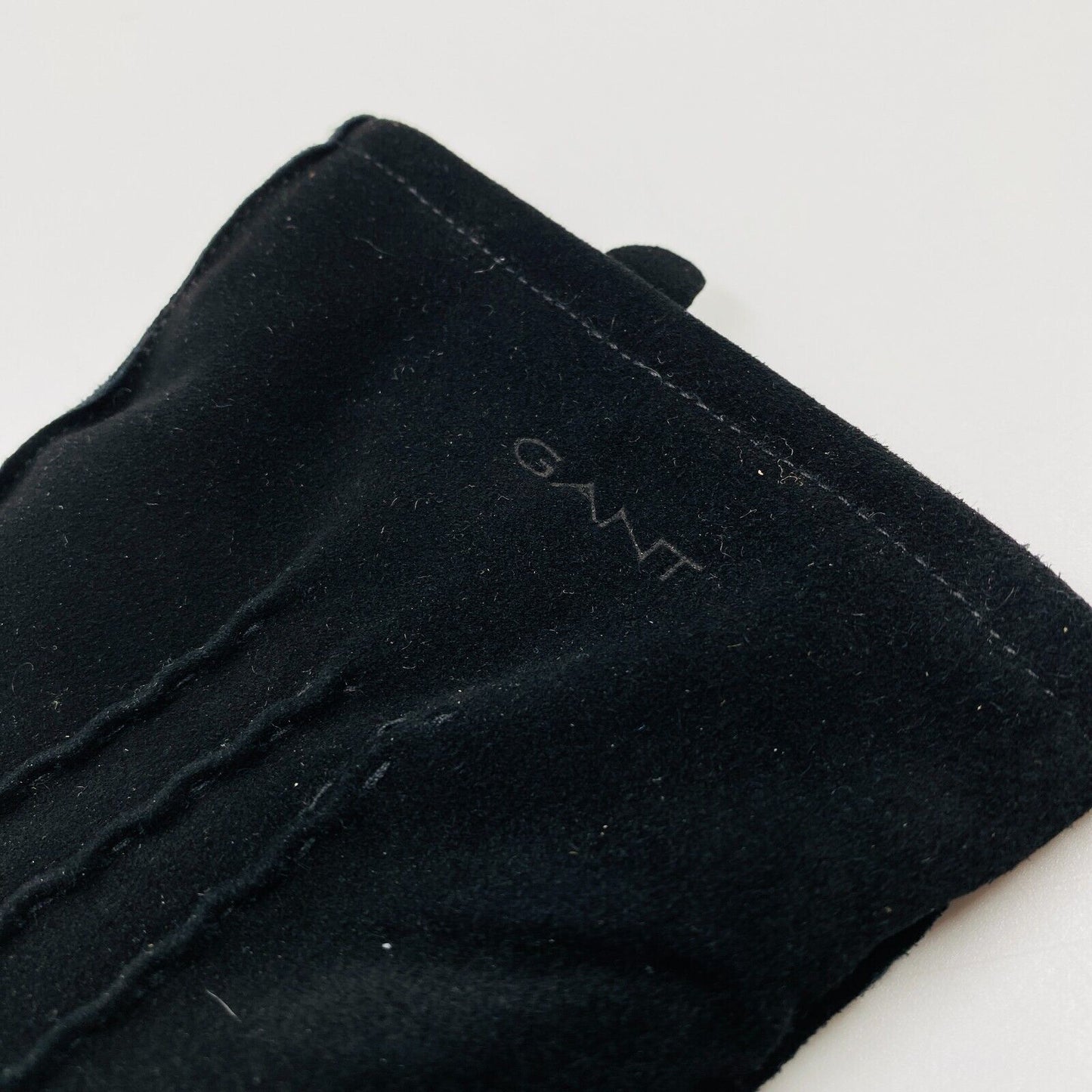 GANT Women Black Suede Leather Cashmere Wool Blend Warm Gloves Size L