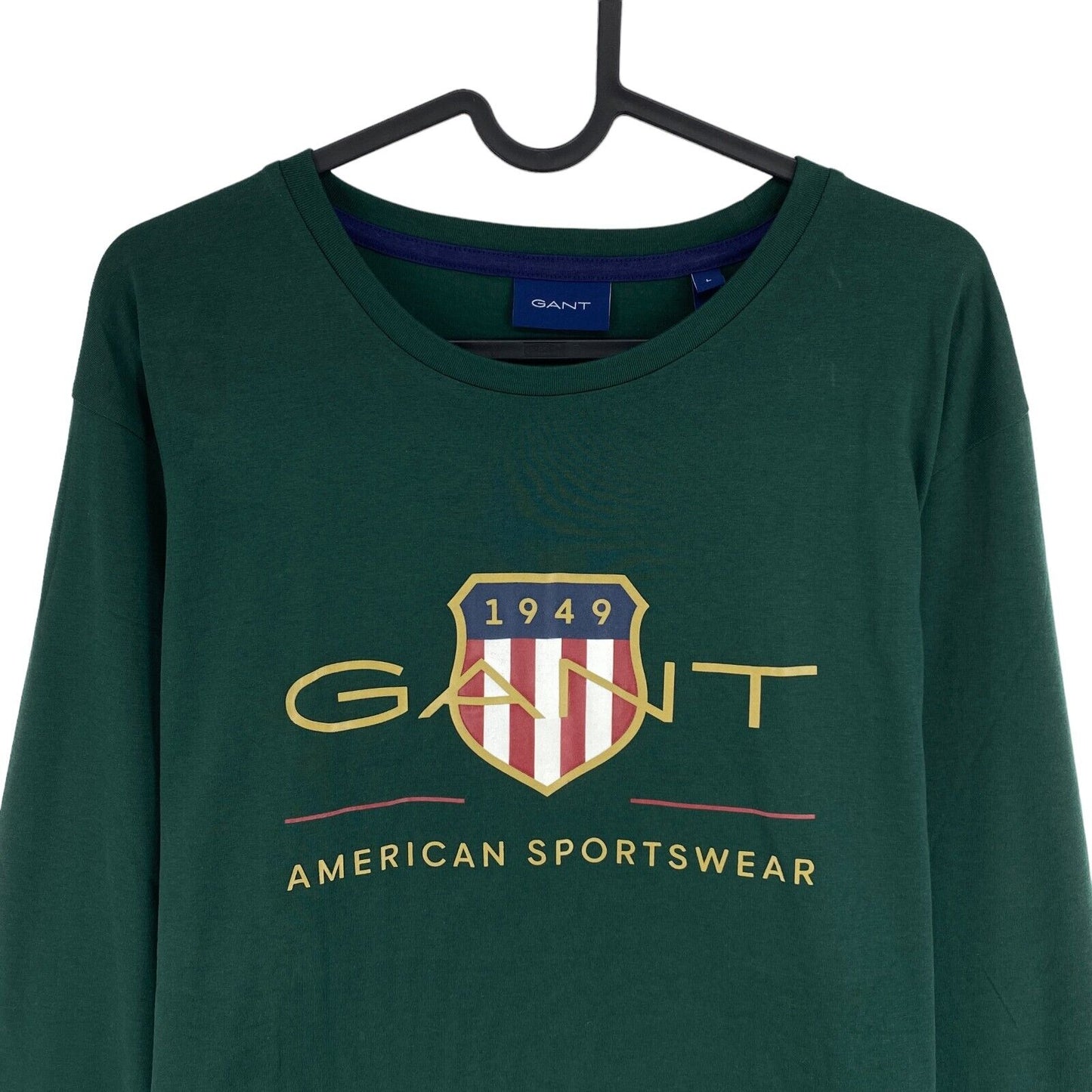 GANT T-shirt à manches longues et col rond Archive Shield vert foncé taille L