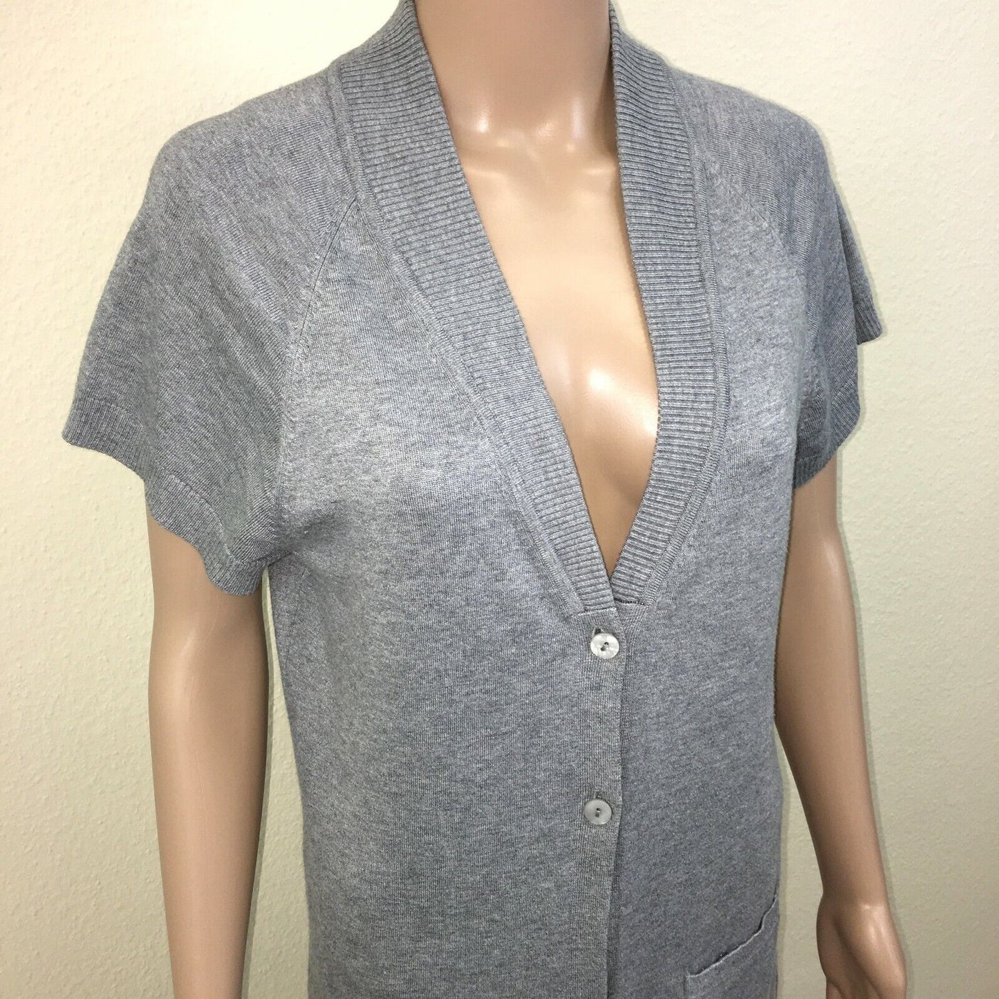 Gerry Weber Grauer Cardigan Pullover Top Hemd aus Wollmischung Größe EUR 40 US 8 UK 12