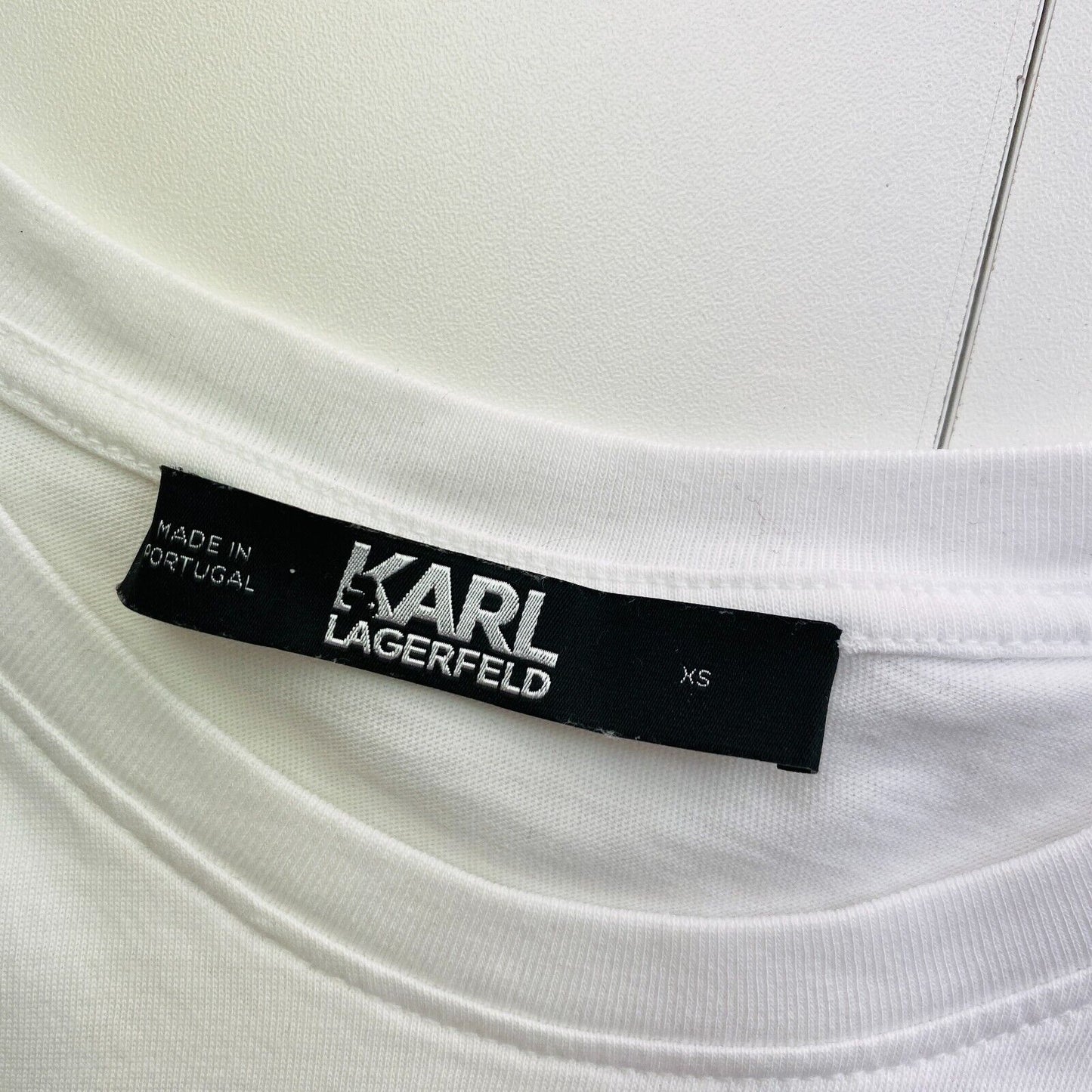 Karl Lagerfeld White Ikonik Karl Crew Neck T Shirt Size XS