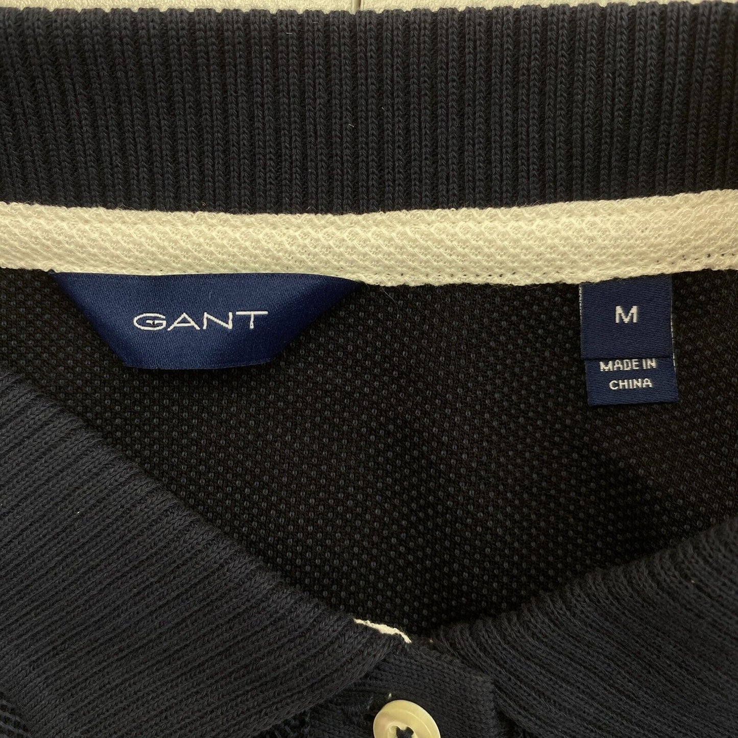 GANT Navy Blue Rope Icon Pique Polo Shirt Size M