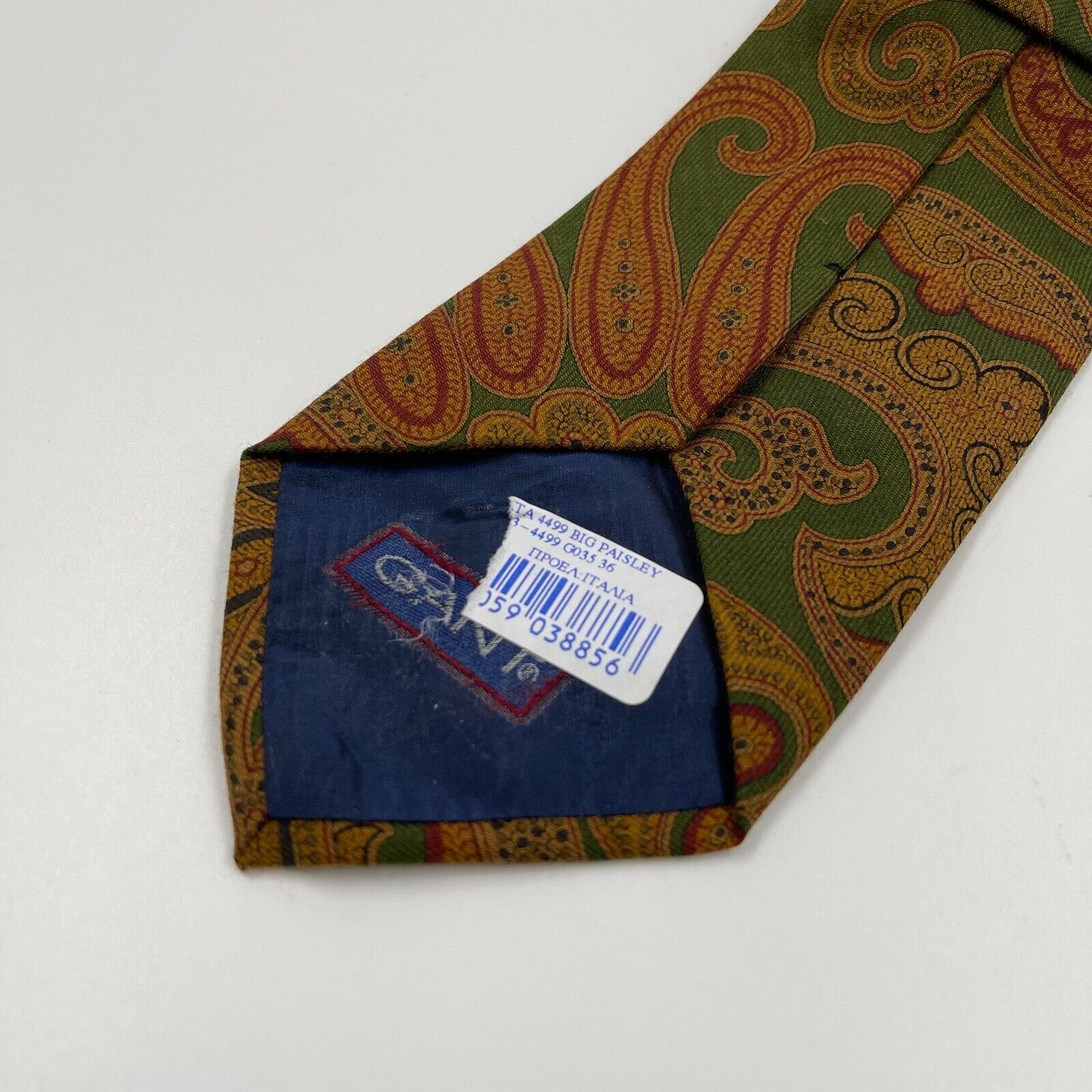 Vintage GANT Green Brown 100% Wool Tie