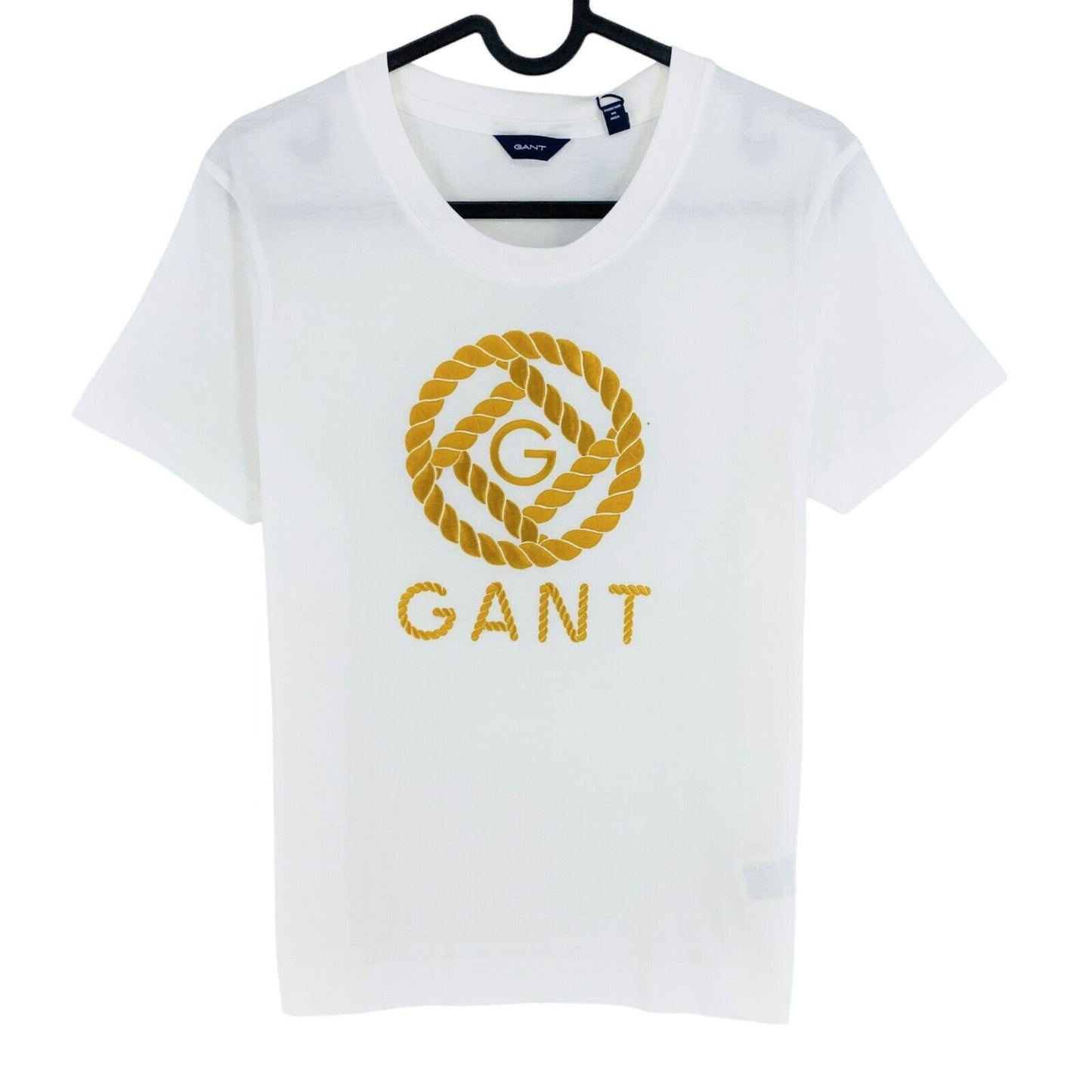 GANT T-Shirt mit Rundhalsausschnitt und Seil-Symbol, weiß, Größe S