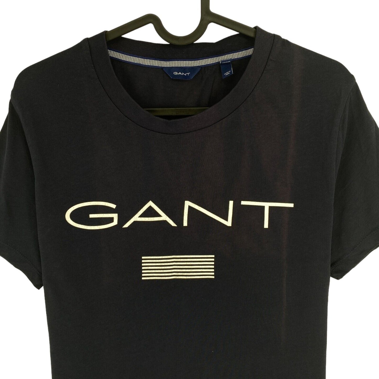 GANT Women Navy Blue Stripe Crew Neck Short Sleeves T Shirt Size M