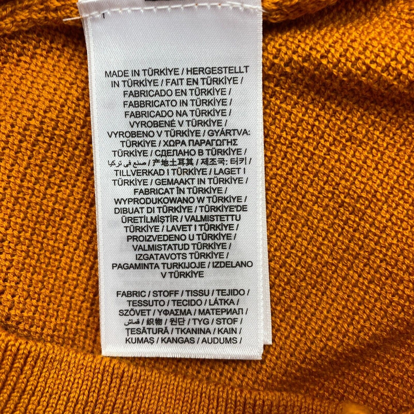 GANT Pull à col rond en coton piqué jaune Taille XL