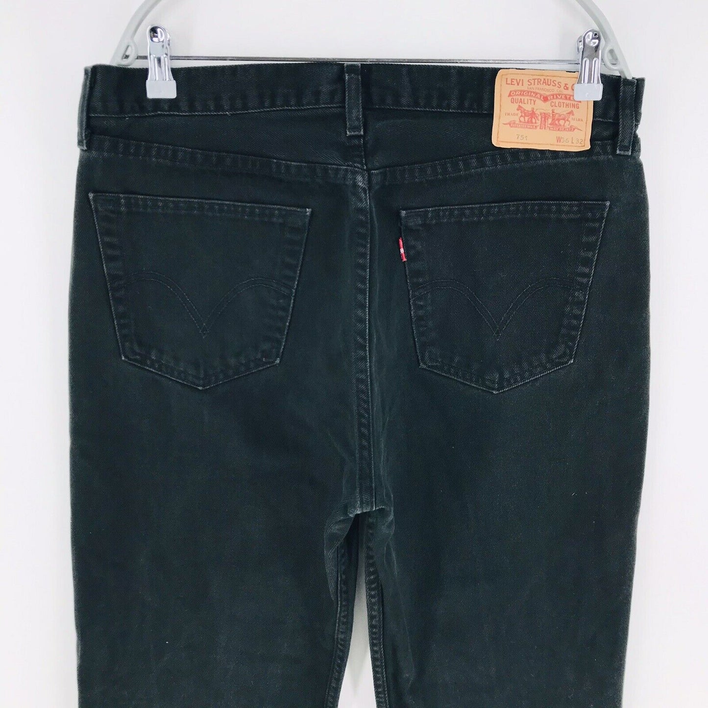 Vintage Levi's 751 Black Regular Straight Fit Jeans Size W36 L32