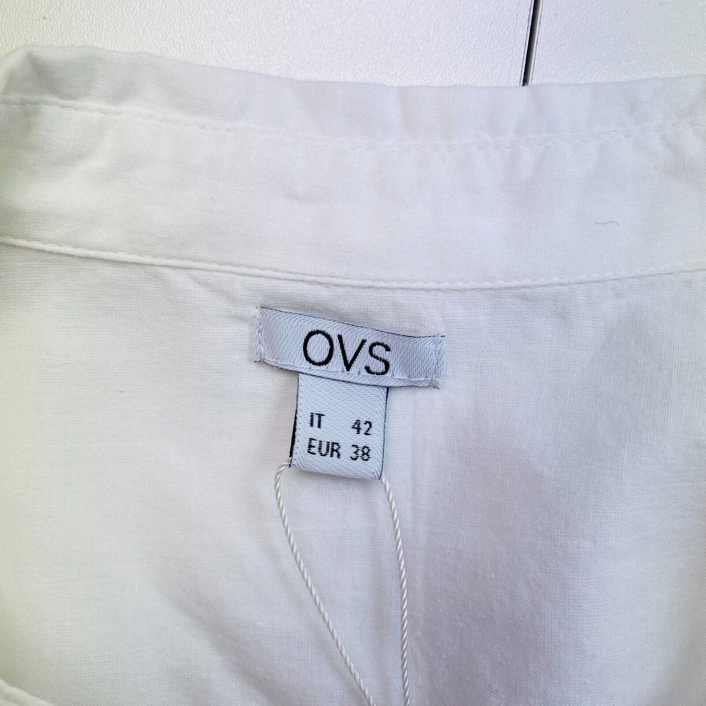 OVS White 100% Cotton Long Sleeves Shirt Size EU 38 UK 10 US 6