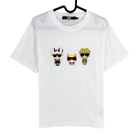 KARL LAGERFELD Unisex White Mini Karl Hero Crew Neck T Shirt Size XS