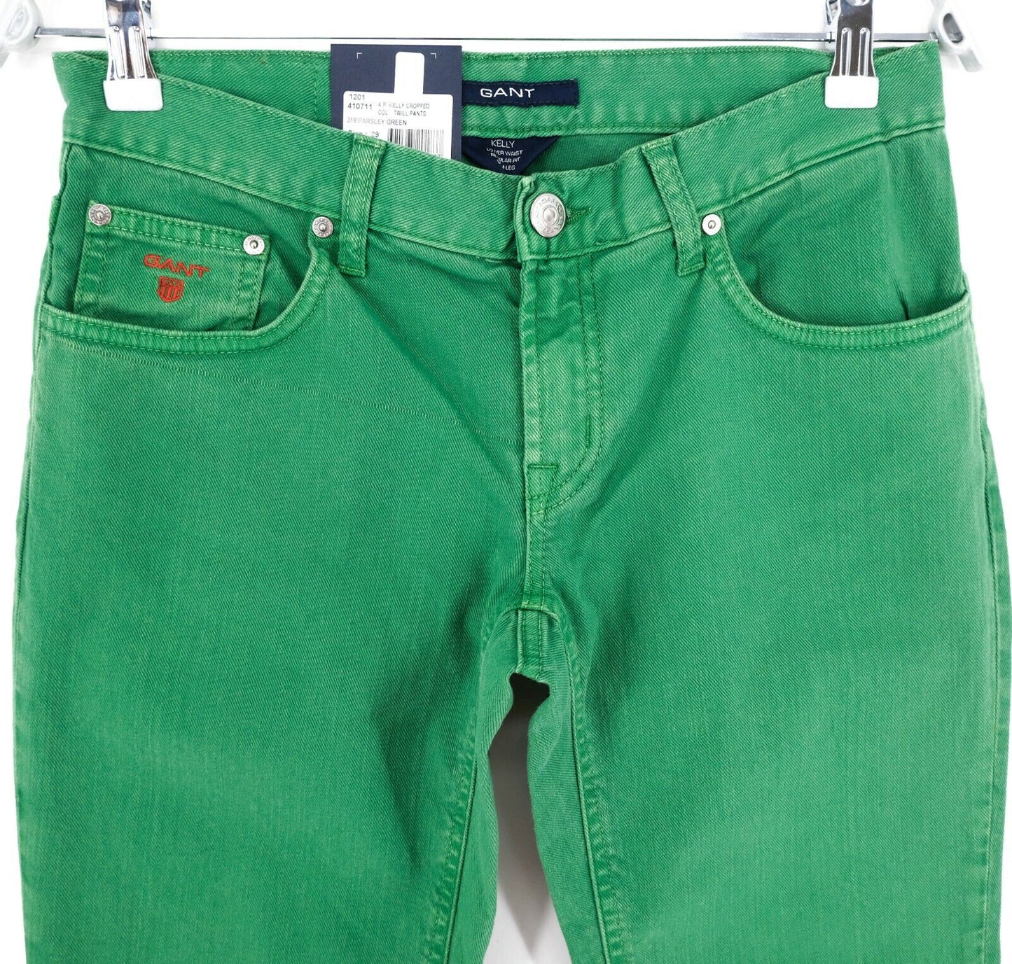 GANT Green Kelly Cropped Twill Pants Jeans Size W29 L26.5