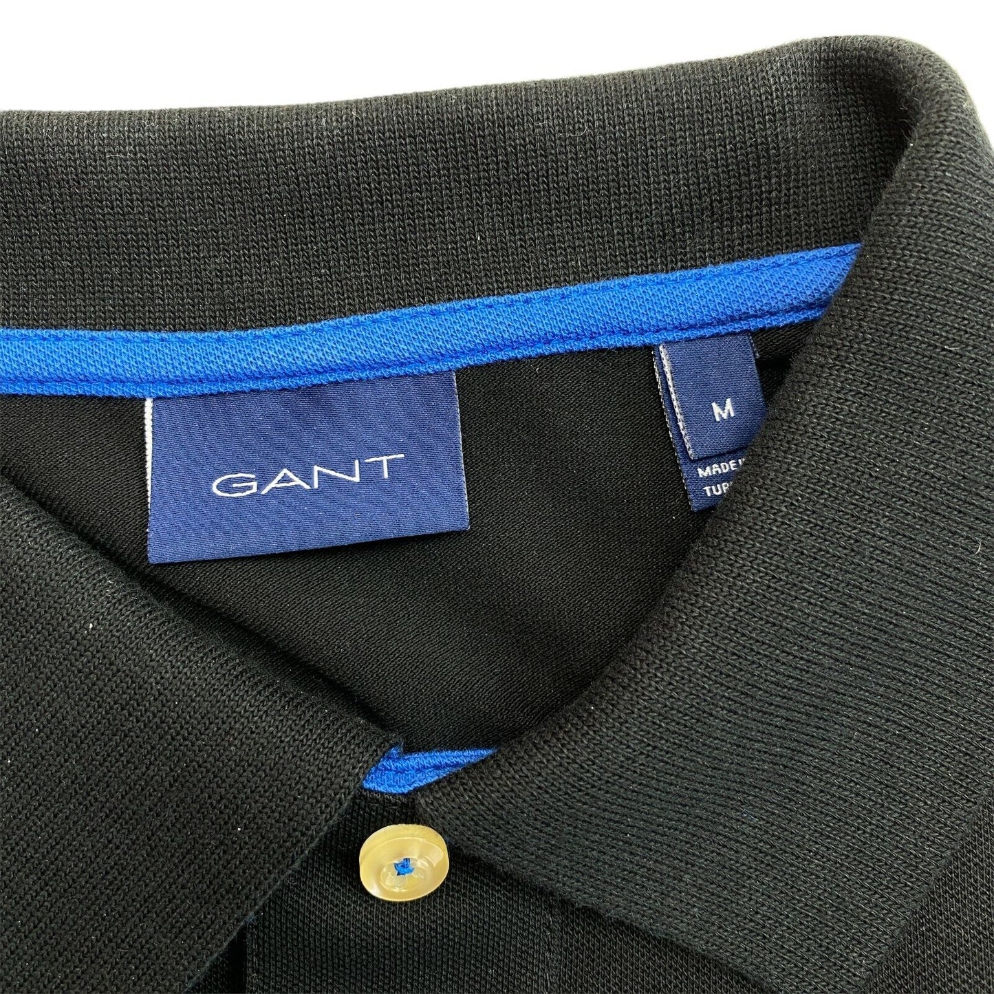 GANT Black Lock Up Logo Polo T Shirt Size M