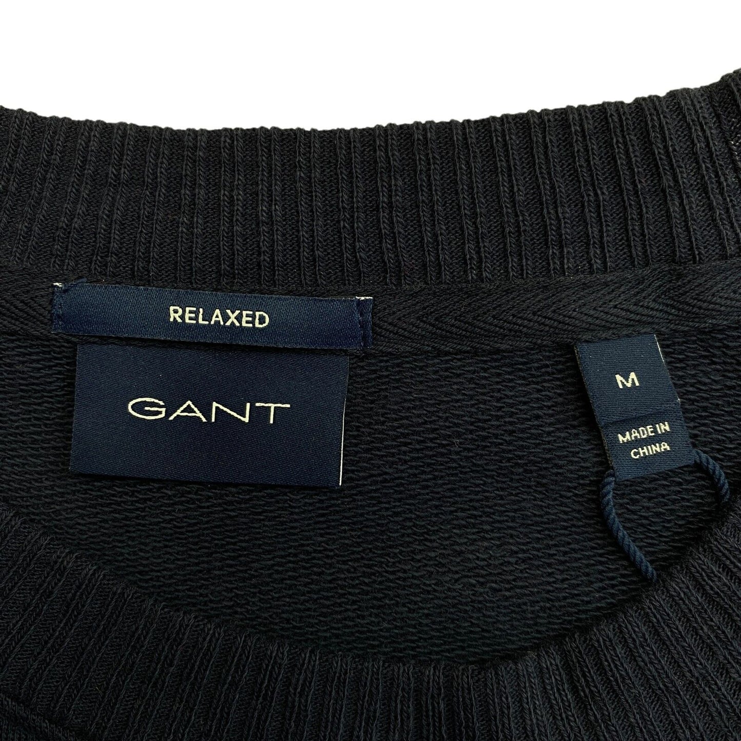 GANT Navy Blue Relaxed Tonal Logo Sweat Crew Neck Jumper Sweater Size M