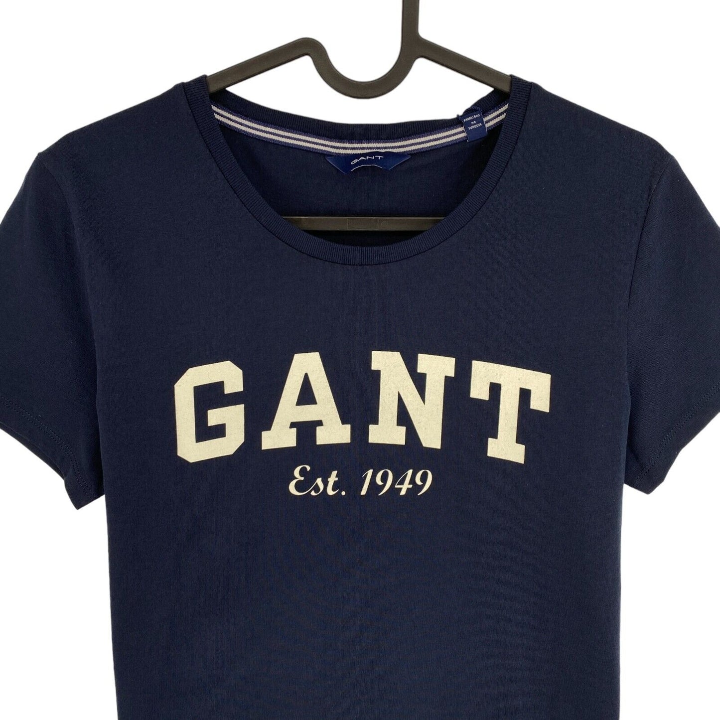 GANT T-Shirt mit Rundhalsausschnitt und Logo, Marineblau, Größe S