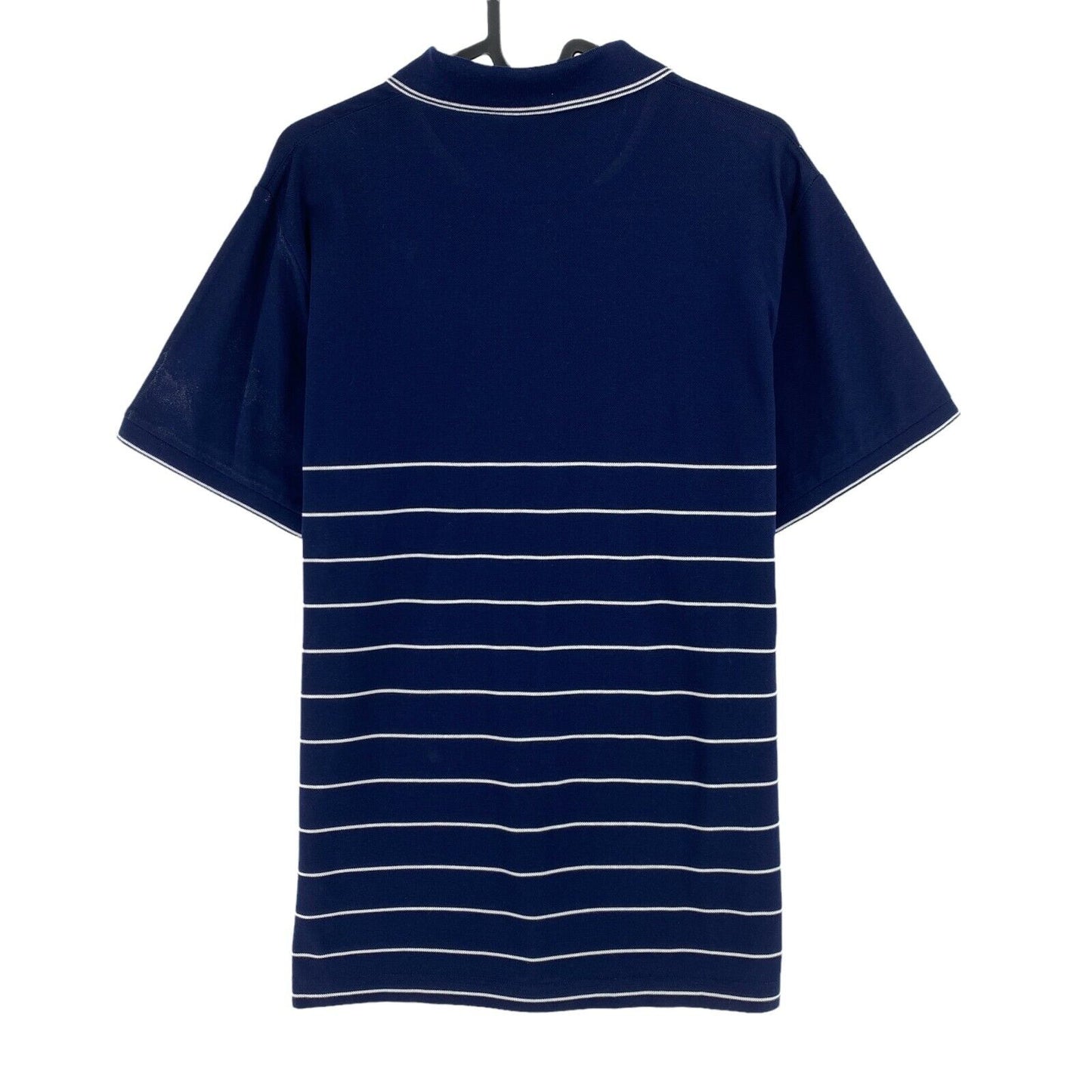 GANT Navy Blue Striped Oxford Pique Rugger Polo Shirt Size M