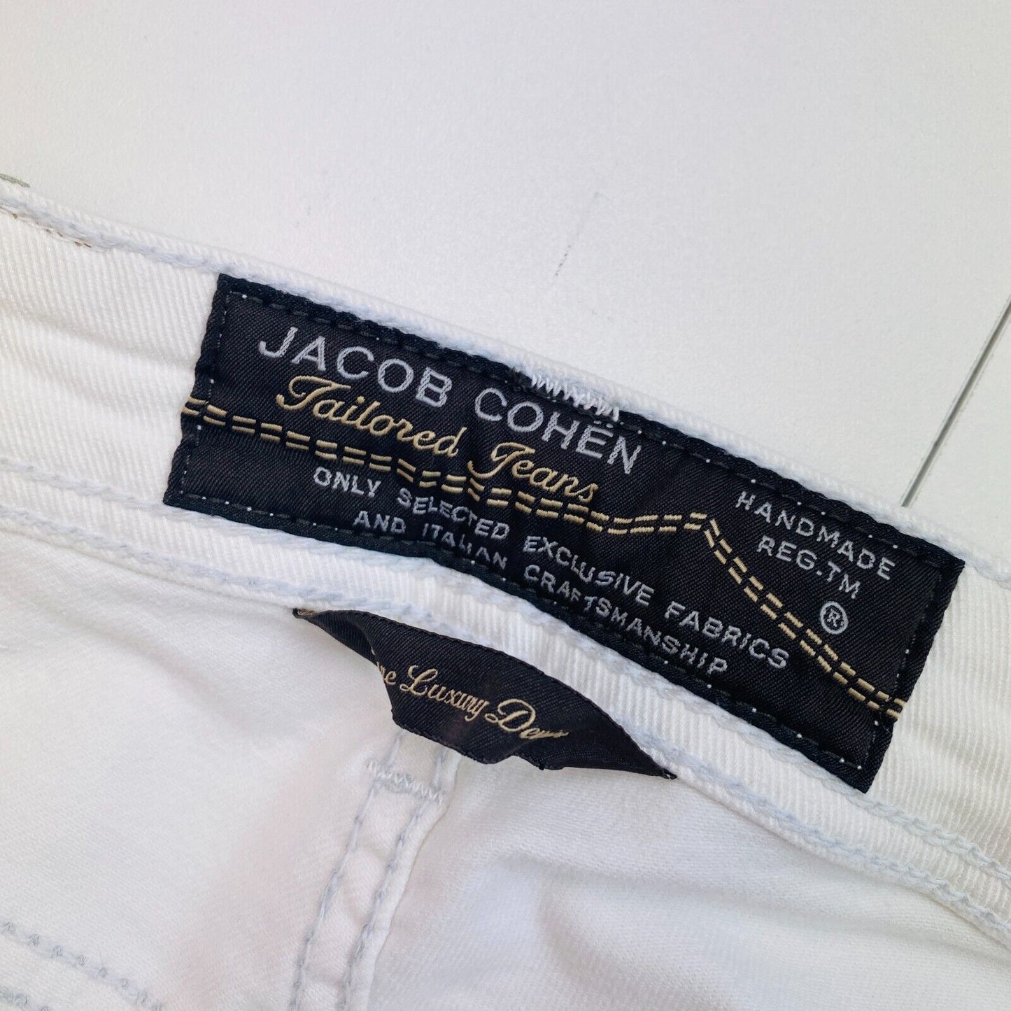 Jacob Cohen Men 622 C White Slim Jeans Size W32 L34 Made In Italy